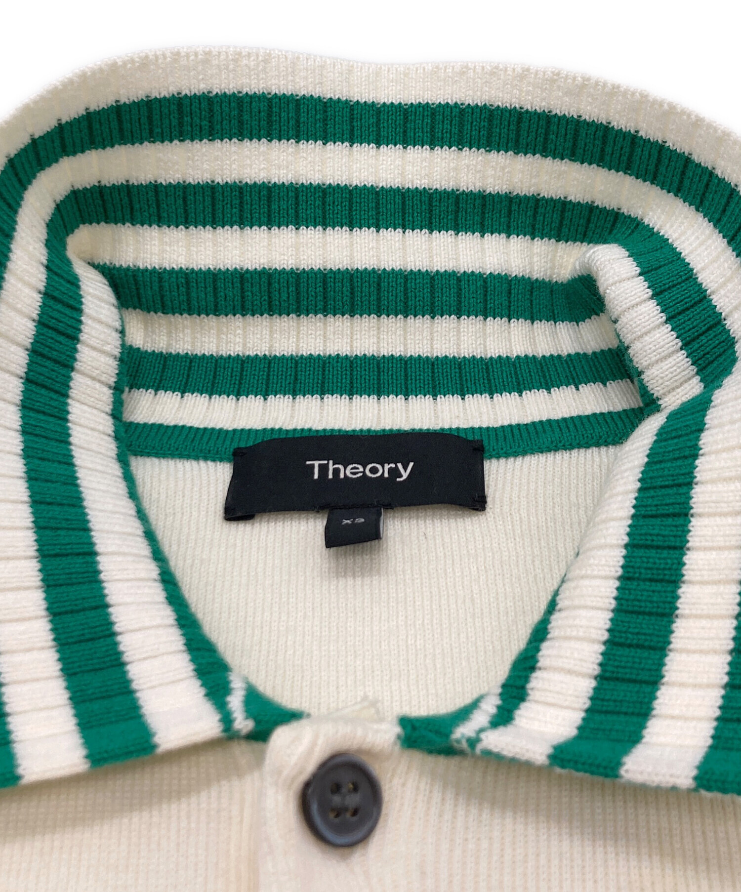 中古・古着通販】theory (セオリー) ポロニット ベージュ サイズ:XS