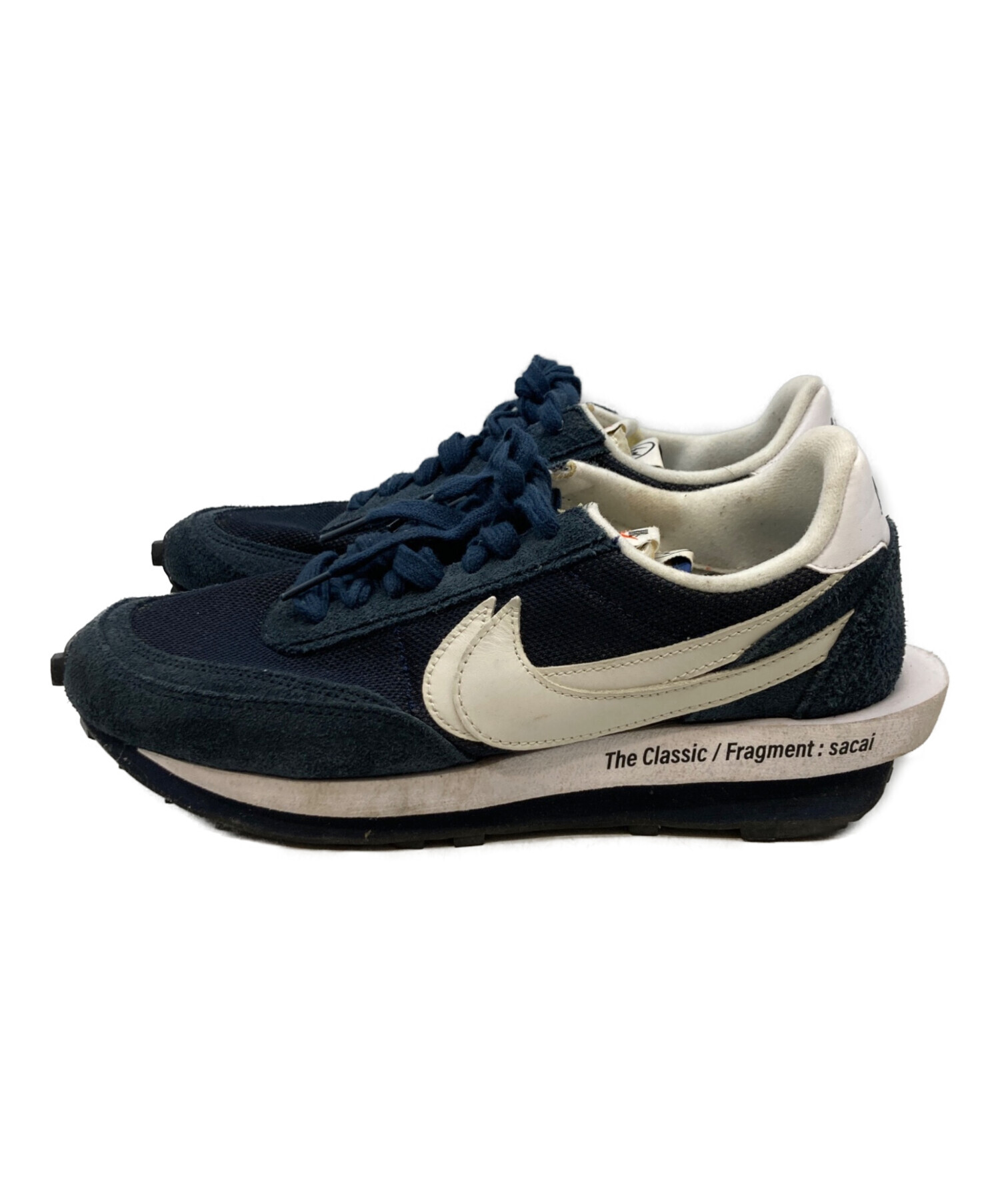 【中古】【未使用】サカイ sacai ×ナイキ×fragment designコラボ LDWAFFLE/SF スニーカー ネイビー【サイズ27cm】【メンズ】 中古・古着通販】NIKE (ナイキ) sacai (サカイ) FRAGMENT DESIGN