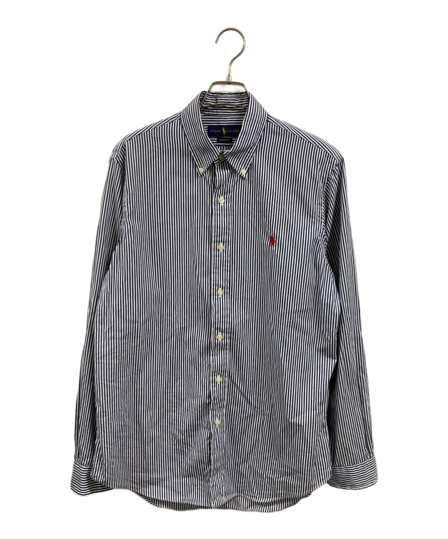 RALPH LAUREN ストライプシャツ 長袖 ネイビー POLO RALPH LAUREN(ポロ 