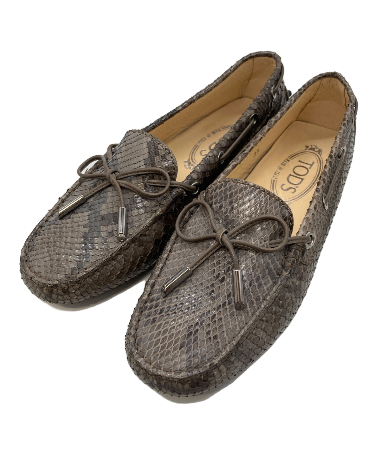 中古・古着通販】TOD'S (トッズ) パイソンドライビングシューズ グレー