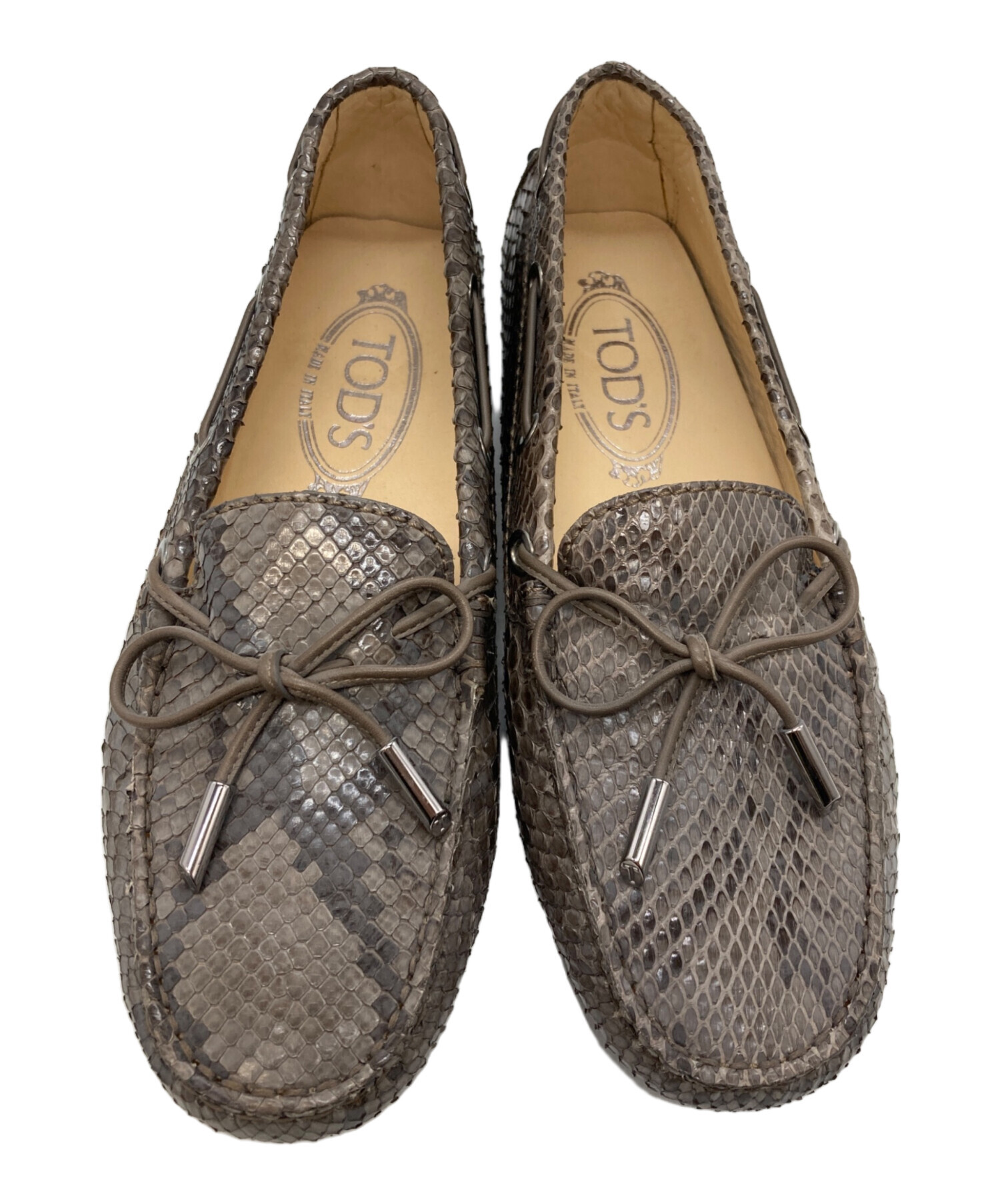 中古・古着通販】TOD'S (トッズ) パイソンドライビングシューズ グレー