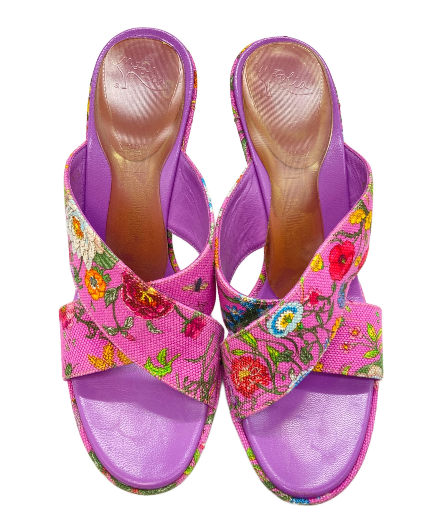 中古・古着通販】GUCCI (グッチ) フローラクロスストラップサンダル