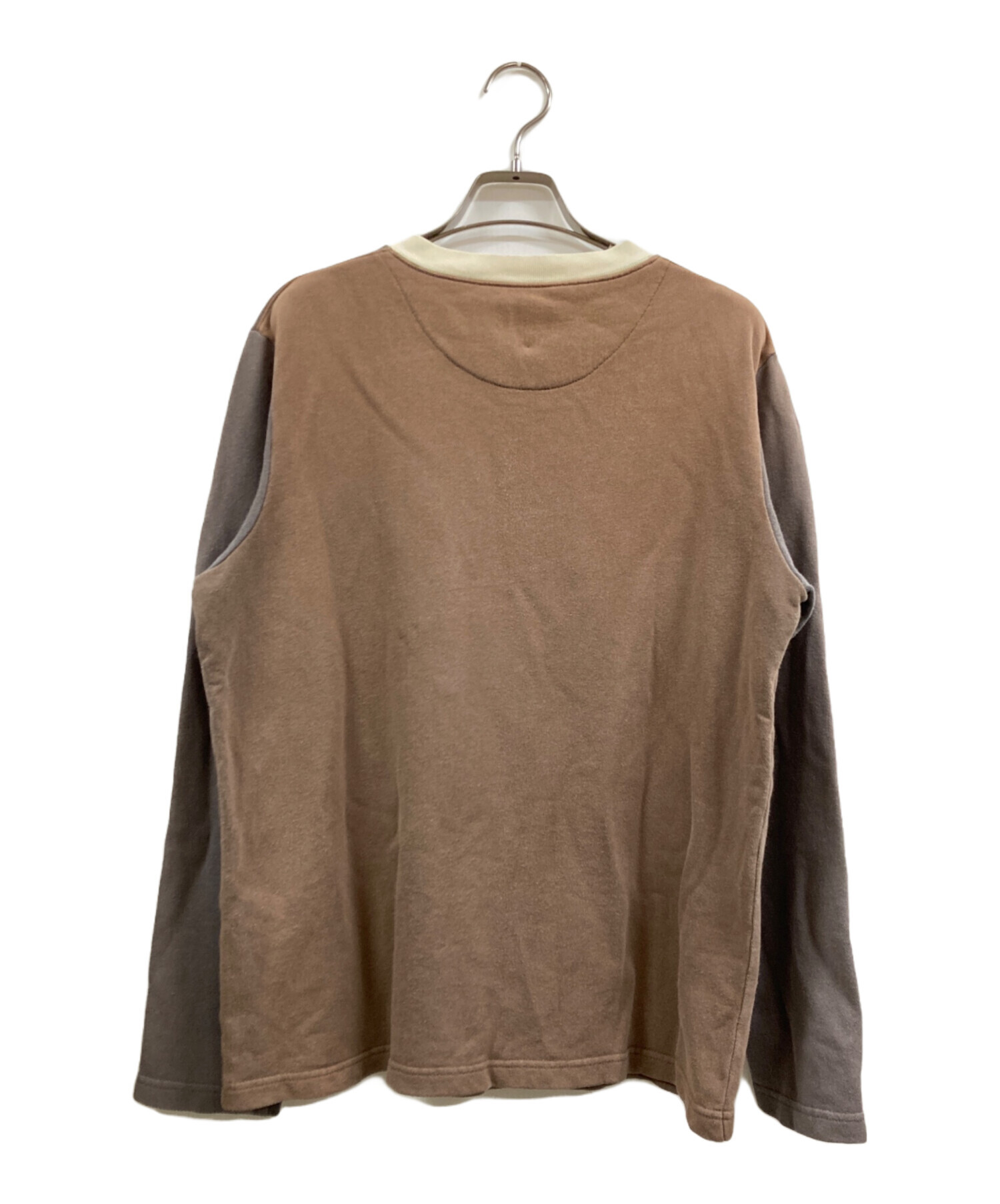 中古・古着通販】stussy (ステューシー) Panel V Neck LS Tee ブラウン