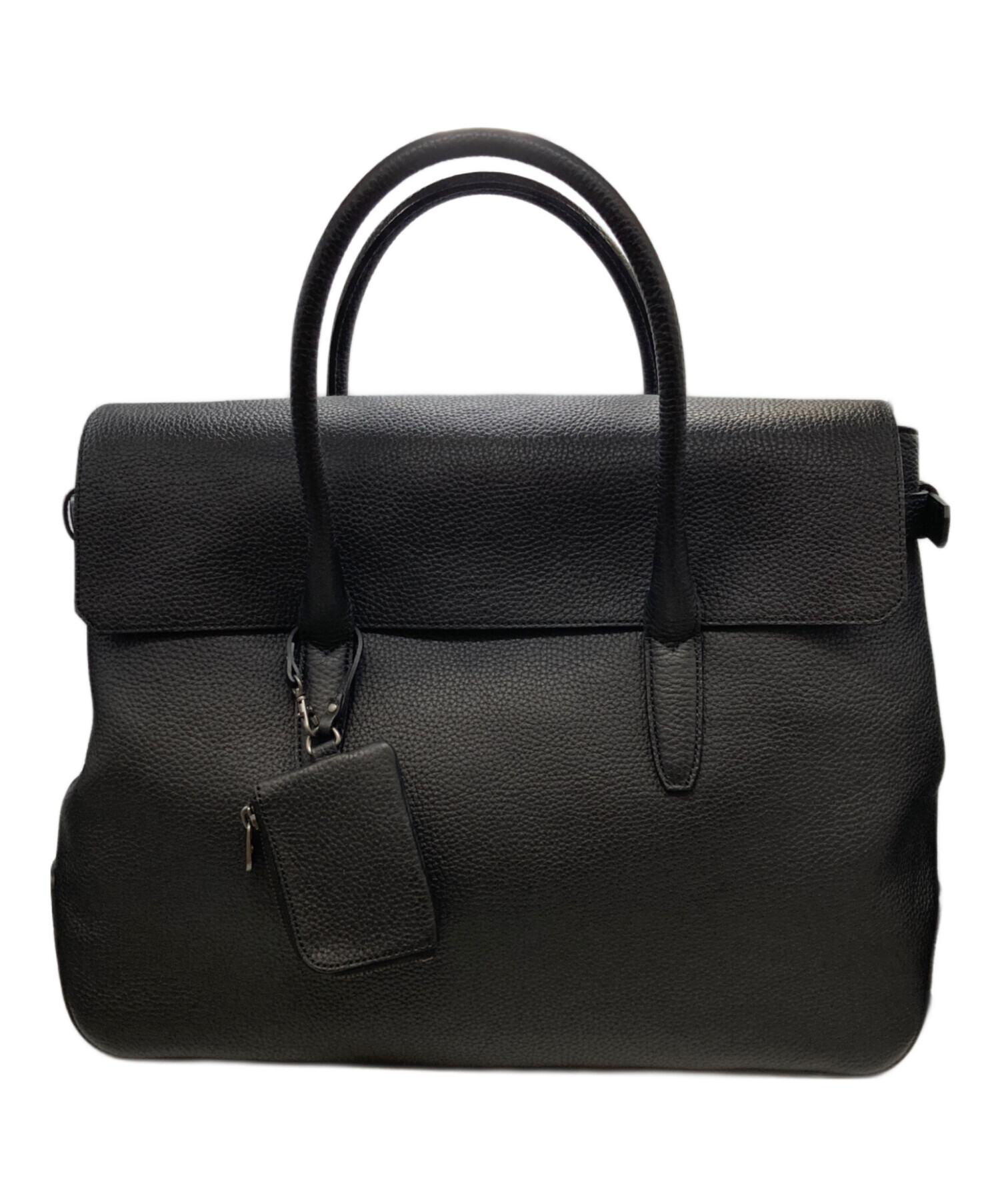 HERGOPOCH ブラック トートバッグ ストラップ付き。 中古・古着通販】HERGOPOCH (エルゴポック) エンボスレザーフラップ