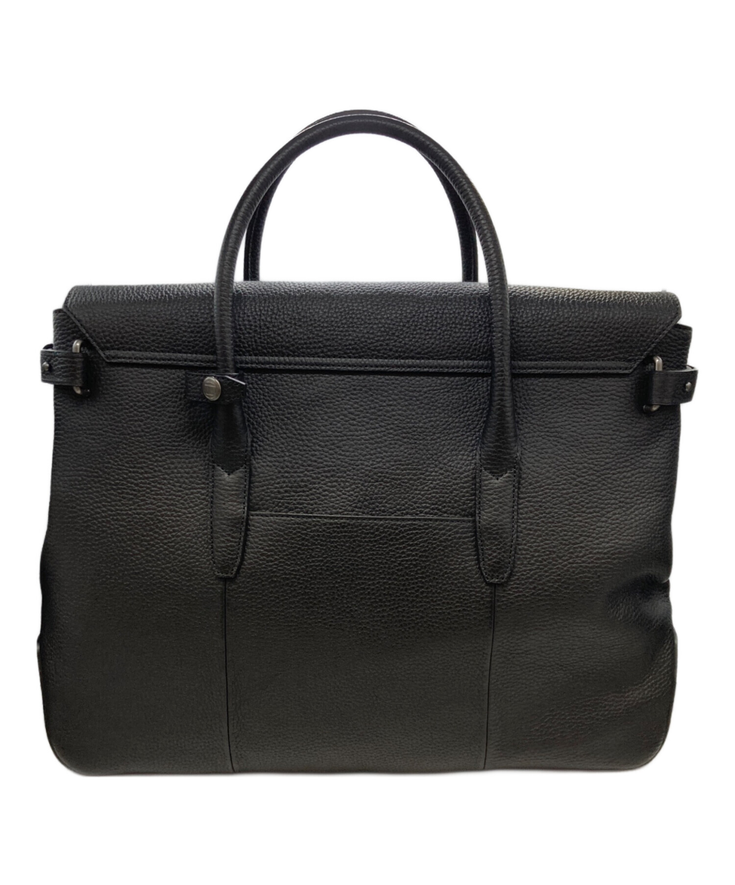 HERGOPOCH ブラック トートバッグ ストラップ付き。 中古・古着通販】HERGOPOCH (エルゴポック) エンボスレザーフラップ