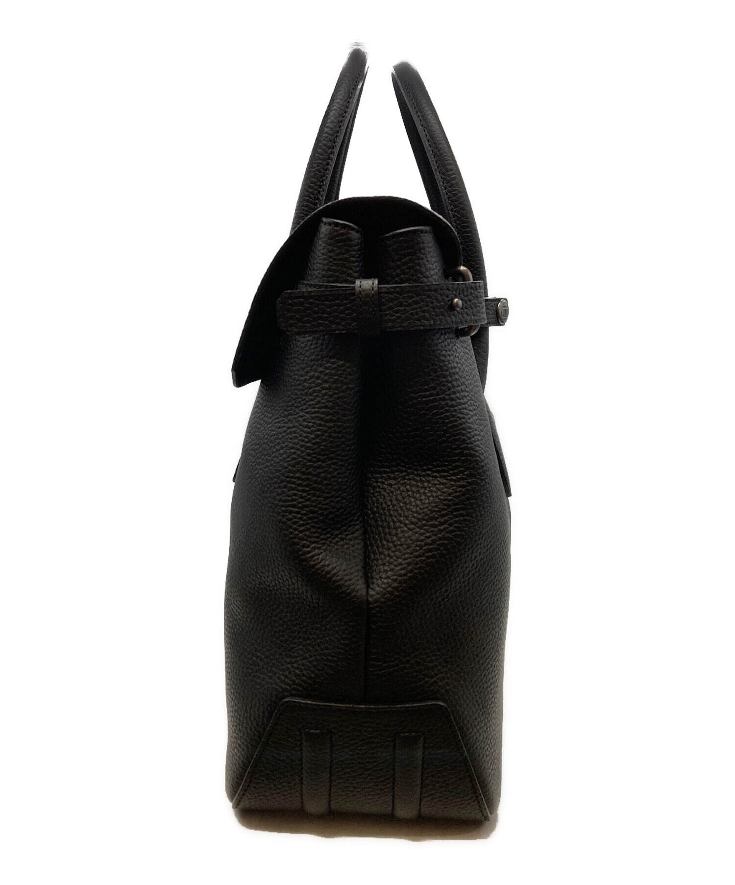 HERGOPOCH ブラック トートバッグ ストラップ付き。 中古・古着通販】HERGOPOCH (エルゴポック) エンボスレザーフラップ