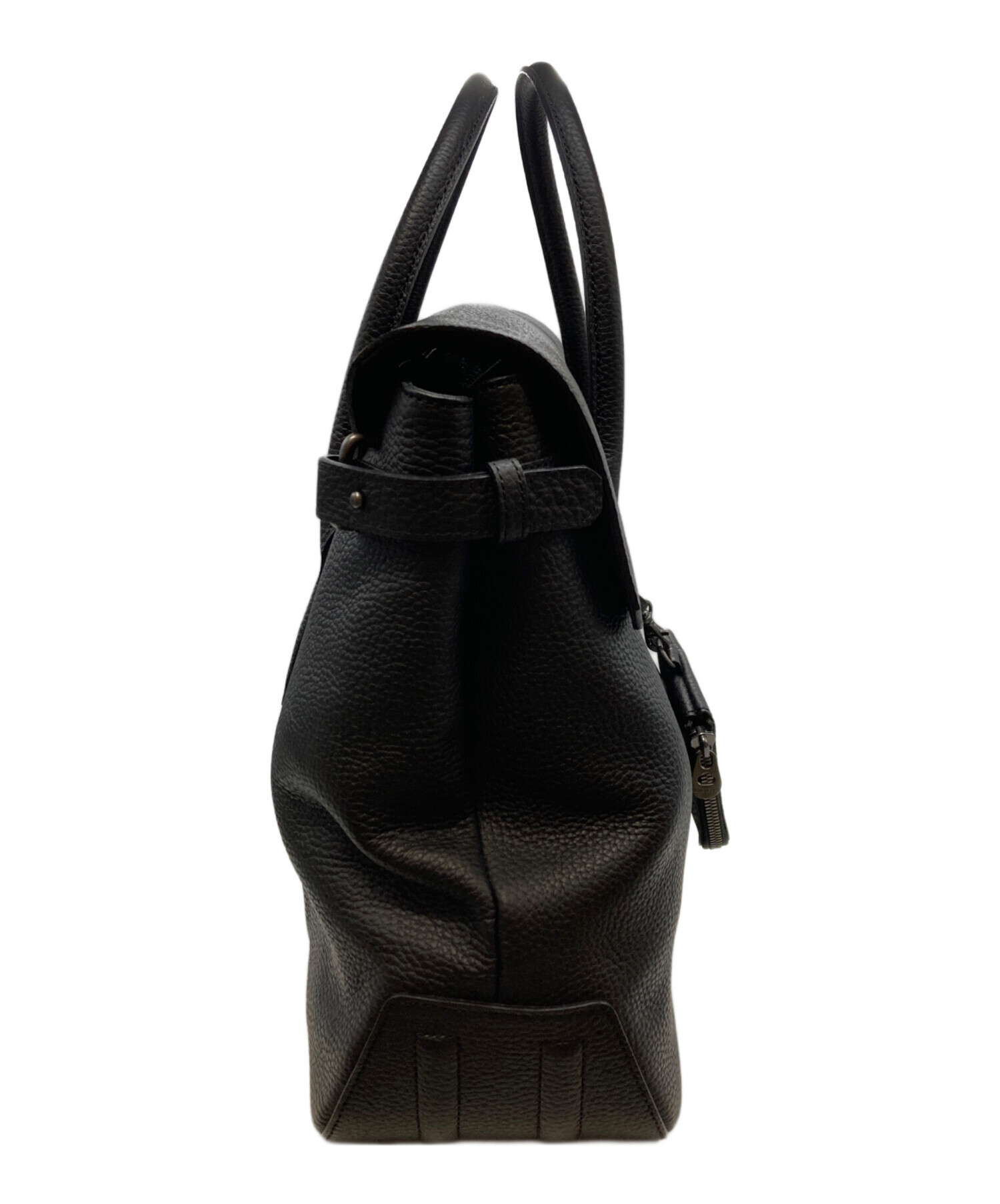 HERGOPOCH ブラック トートバッグ ストラップ付き。 中古・古着通販】HERGOPOCH (エルゴポック) エンボスレザーフラップ