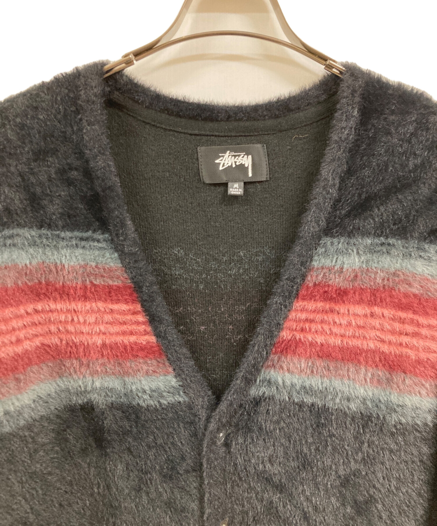 中古・古着通販】stussy (ステューシー) Stripe Shaggy Cardigan