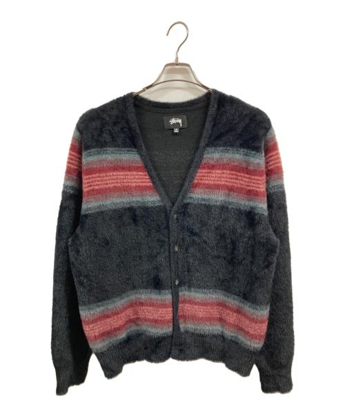 し*ん様 stussy stripe shaggy cardigan L 中古・古着通販】stussy (ステューシー) Stripe Shaggy Cardigan