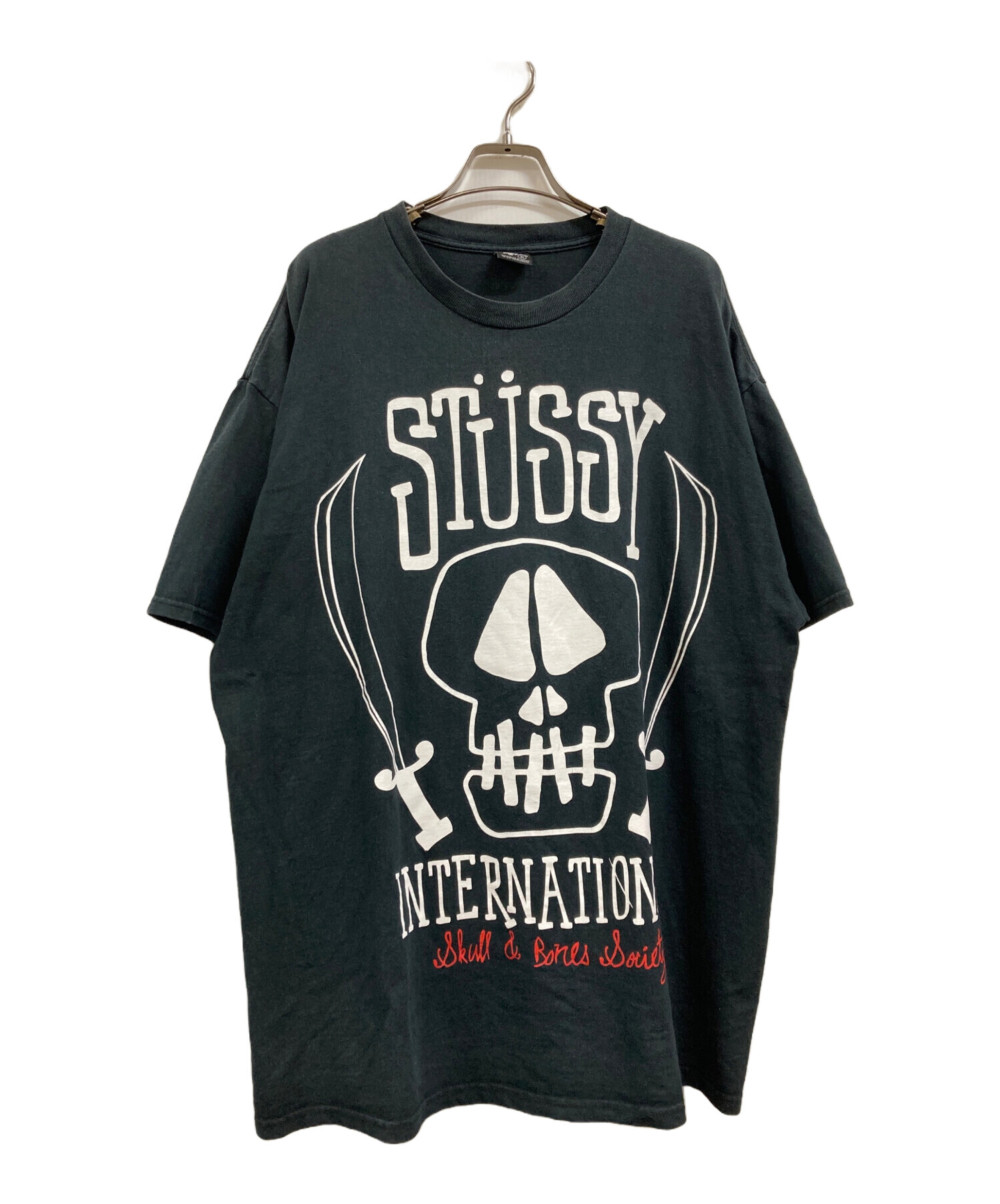 STUSSY ステューシー カジュアルシャツ XL 黒 【古着】【中古】【送料無料】 中古・古着通販】stussy (ステューシー) スカルプリントTシャツ