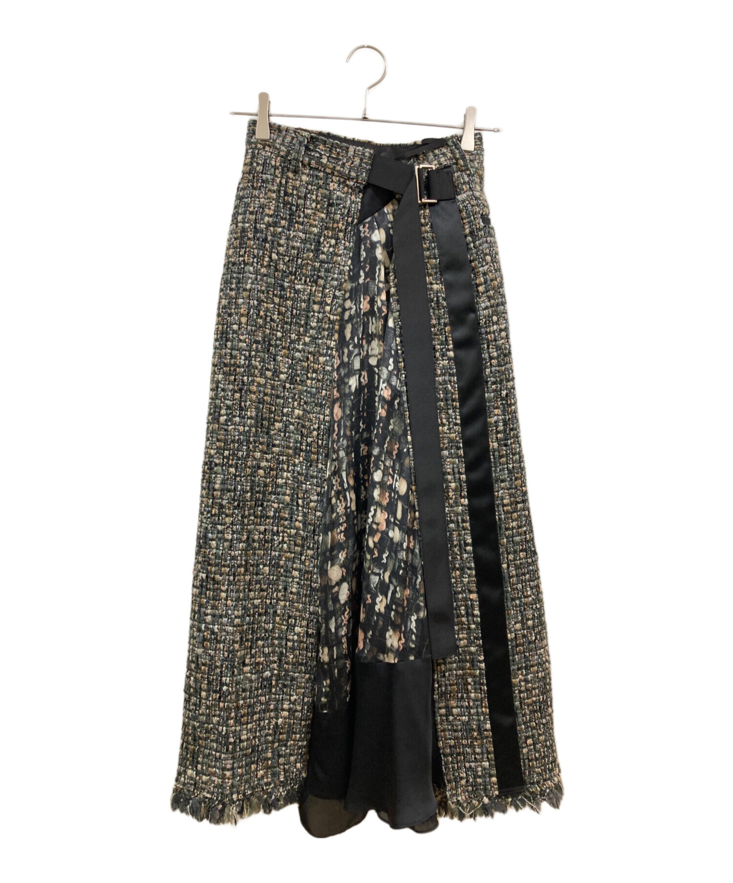 sacai 21AW Tweed Maxi Skirt ラップデザイン スカート 中古・古着通販】sacai (サカイ) 21AW Tweed Maxi Skirt MULTI