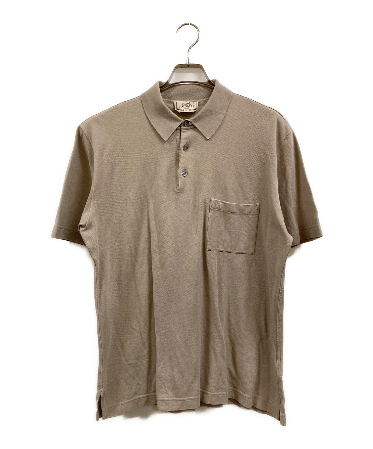 HERMES エルメス ポロシャツ XL 中古・古着通販】HERMES (エルメス) ポロシャツ ベージュ サイズ:XL