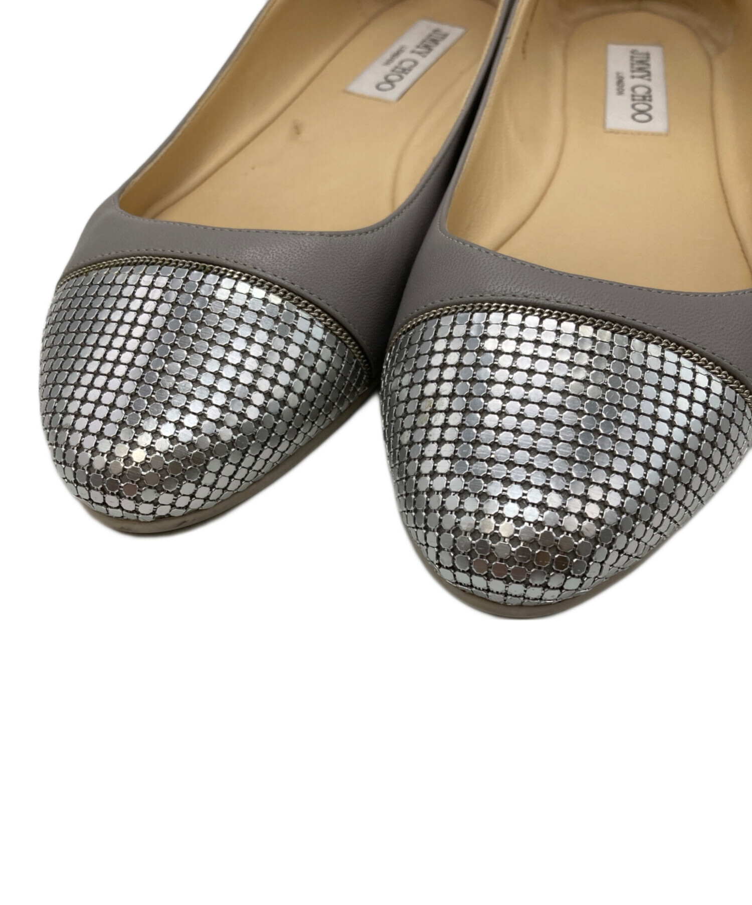 中古・古着通販】JIMMY CHOO (ジミーチュウ) フラットシューズ グレー