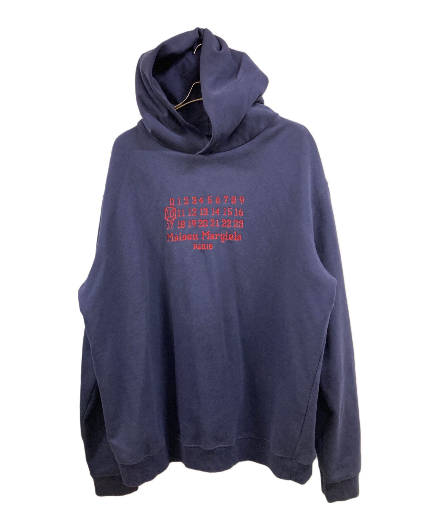MAISON MARGIELA フェード加工 パーカー ナス紺 中古・古着通販】Maison Margiela (メゾンマルジェラ) ロゴ刺繍プル