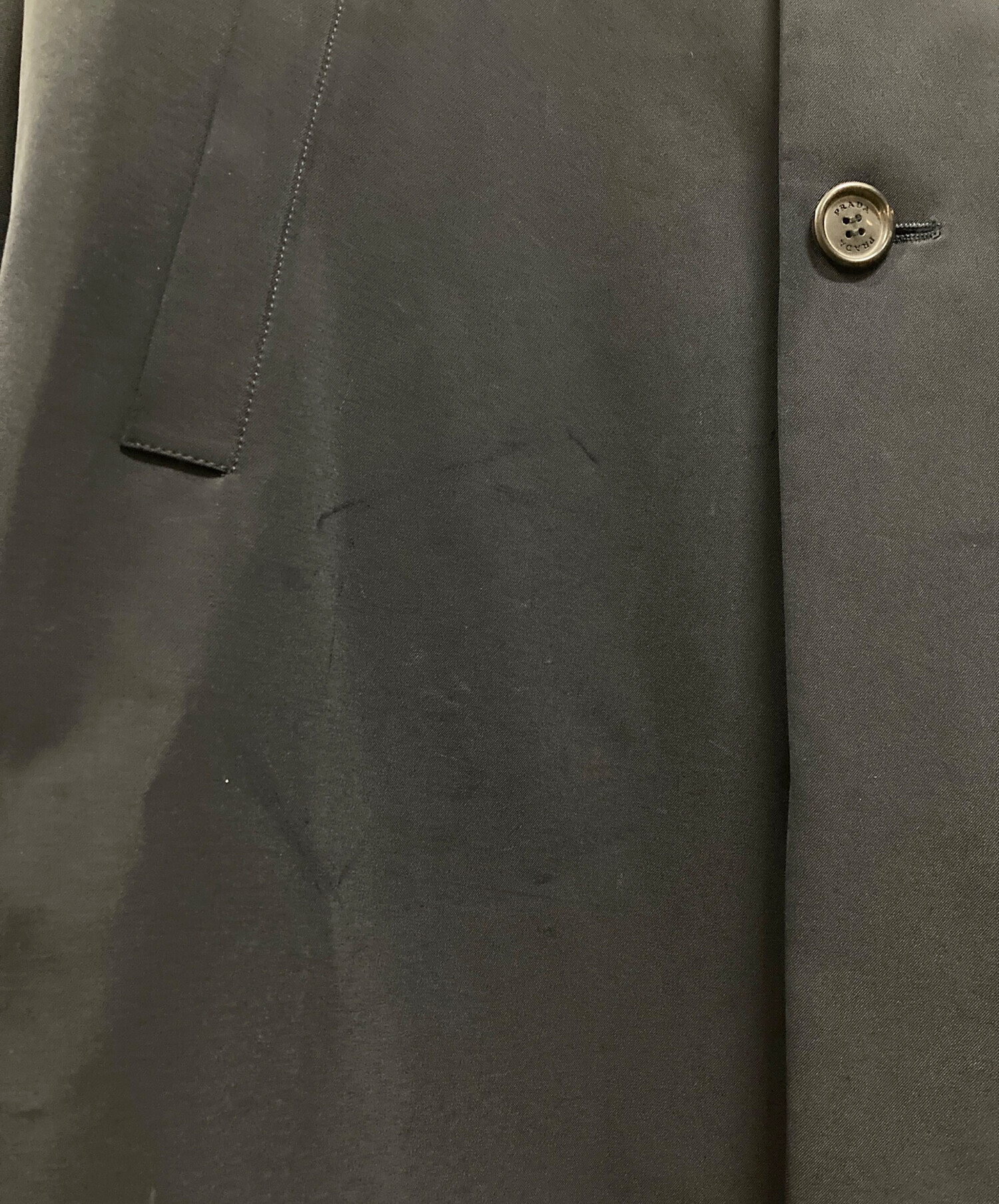 中古・古着通販】PRADA (プラダ) ステンカラーコート ネイビー サイズ