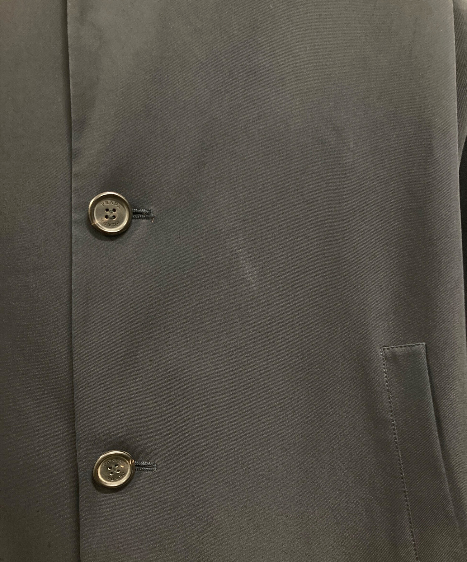 中古・古着通販】PRADA (プラダ) ステンカラーコート ネイビー サイズ