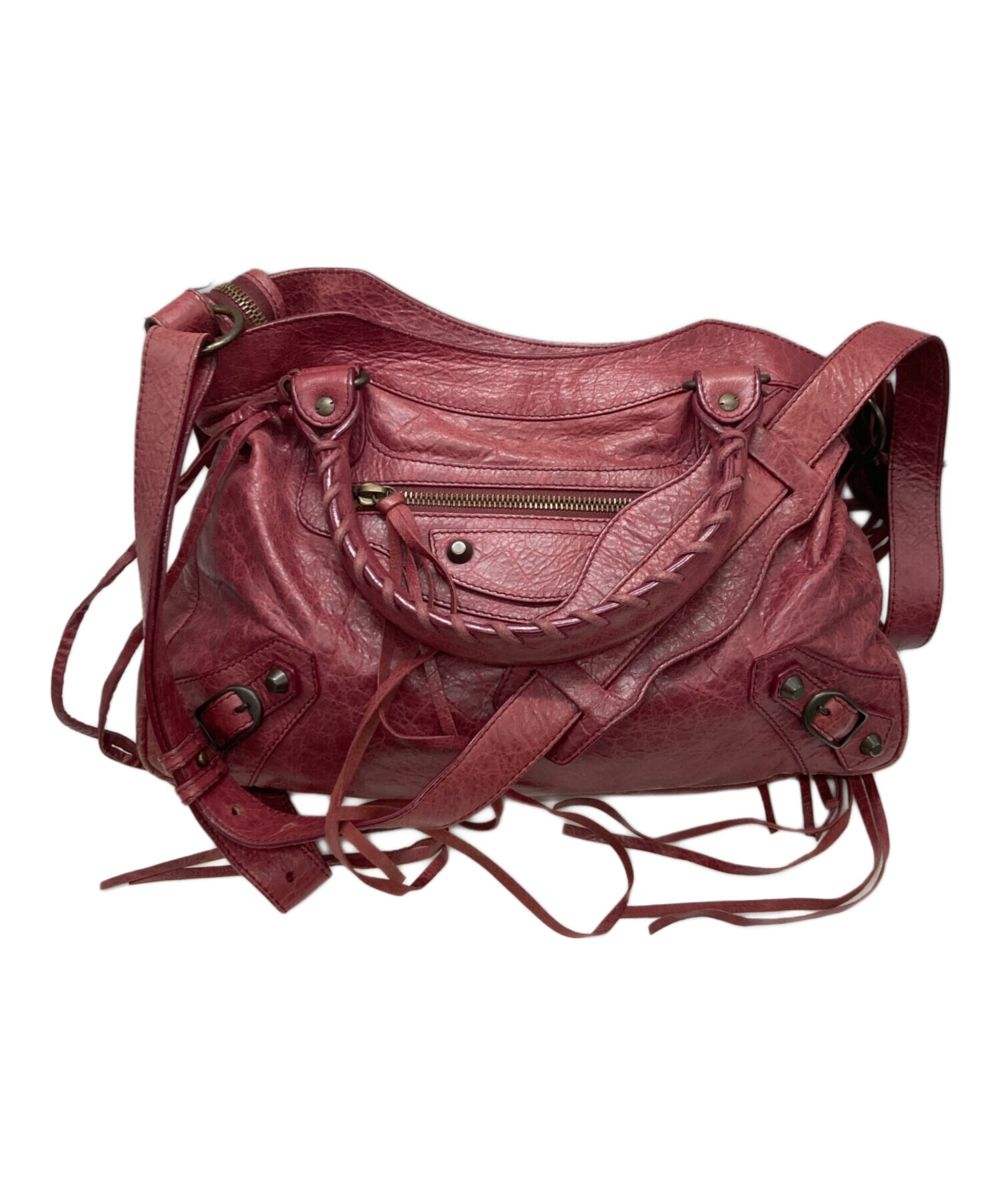 BALENCIAGA ピンク 2way バッグ 中古・古着通販】BALENCIAGA (バレンシアガ) ザ・タウン 2WAY