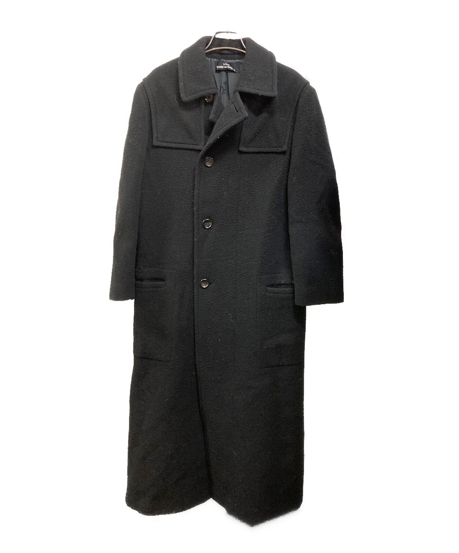 トリココムデギャルソン　AD1999　ロングコート　黒　M　ウール　襟元ファー 中古・古着通販】tricot COMME des GARCONS (トリココムデギャルソン