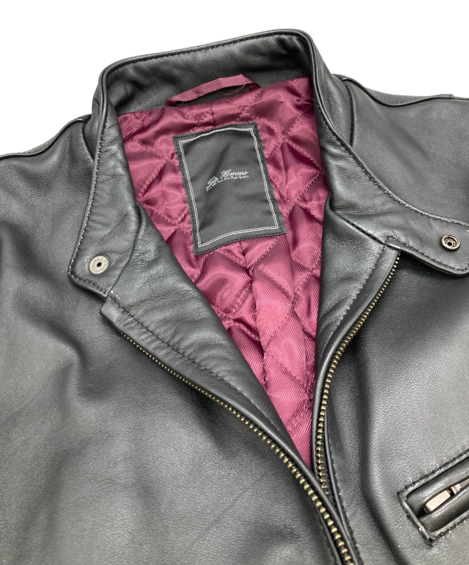 中古・古着通販】TETE HOMME (テット オム) ラムレザーライダース