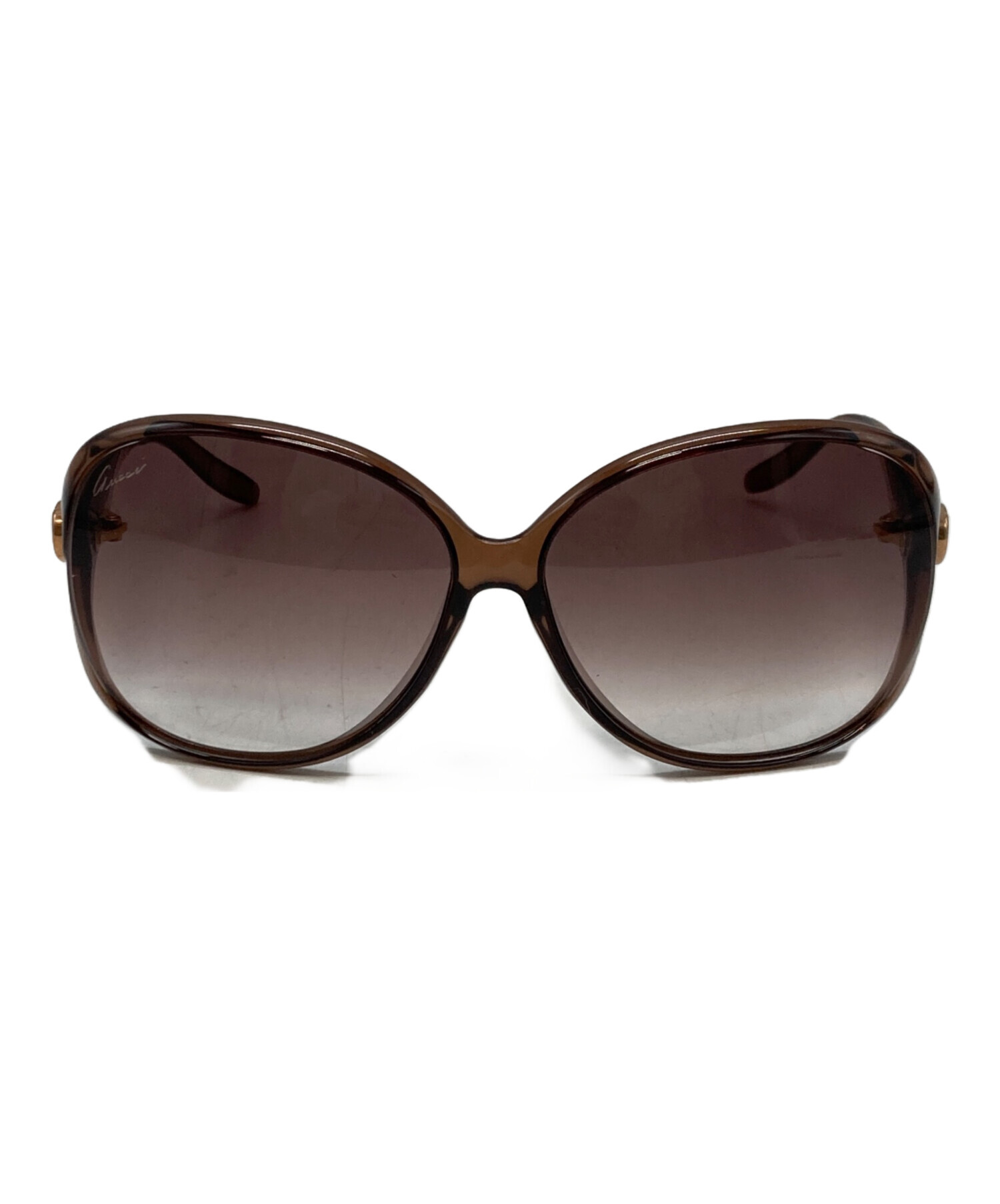 【極美品】GUCCI サングラス ロゴ ラブリーハート ブラウン GG柄 中古・古着通販】GUCCI (グッチ) ラブリーハート サングラス ブラウン