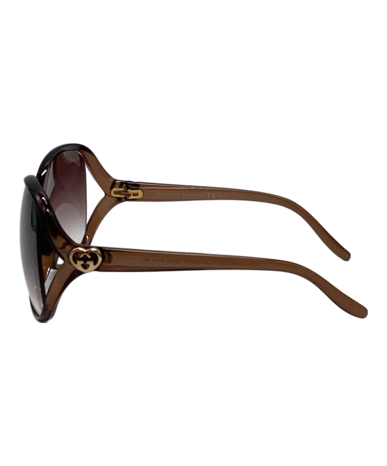 極美品/付属品◎グッチ サングラス インターロッキング ラブリーハート ブラウン 中古・古着通販】GUCCI (グッチ) ラブリーハート サングラス ブラウン