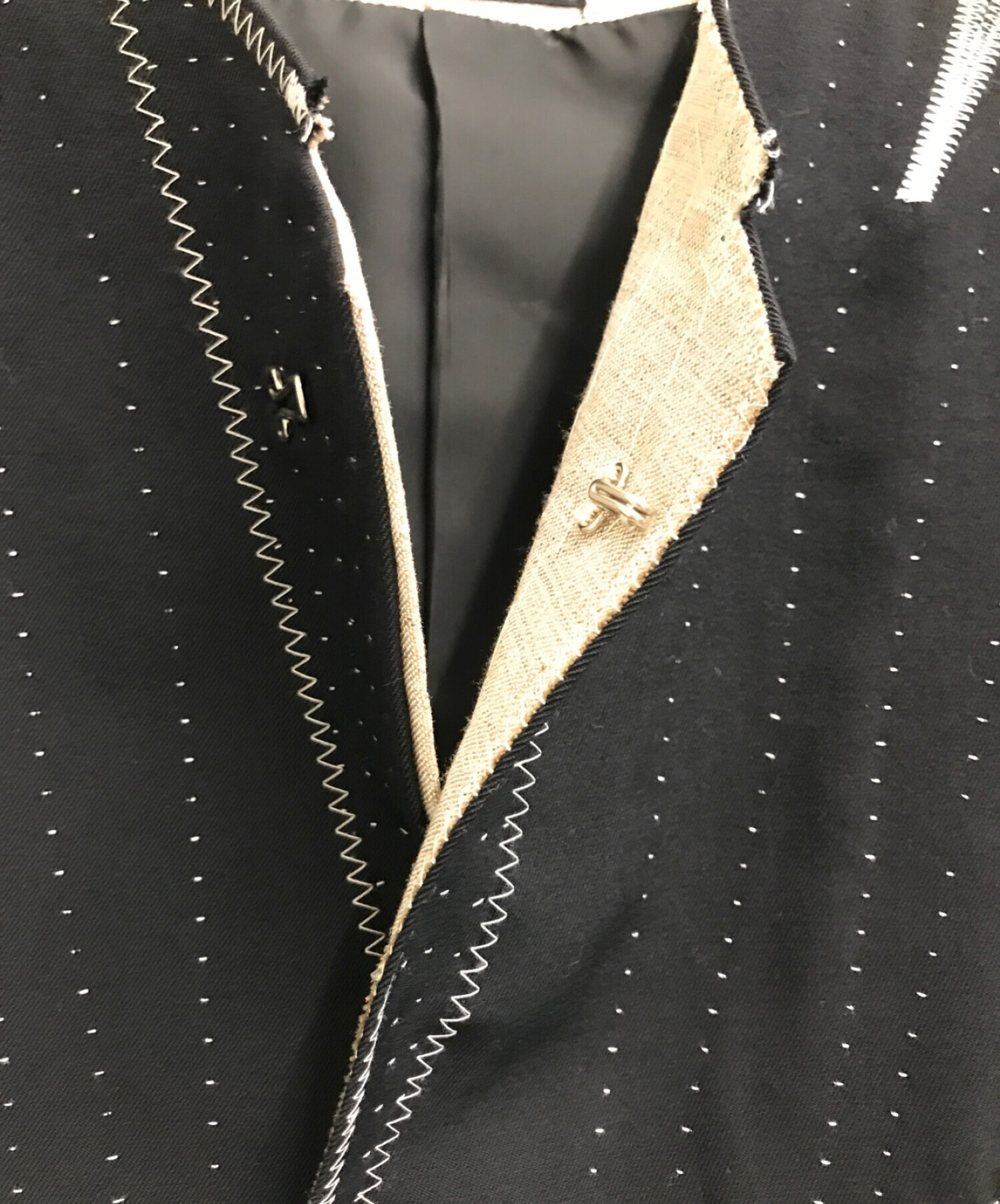 YOHJI YAMAMOTO / 刺し子テーラードジャケット/S/ウール/BLK/FP-J04-104 中古・古着通販】YOHJI YAMAMOTO (ヨウジヤマモト) 刺し子テーラード