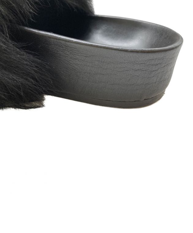 中古・古着通販】JIL SANDER (ジルサンダー) ファーサンダル ブラック