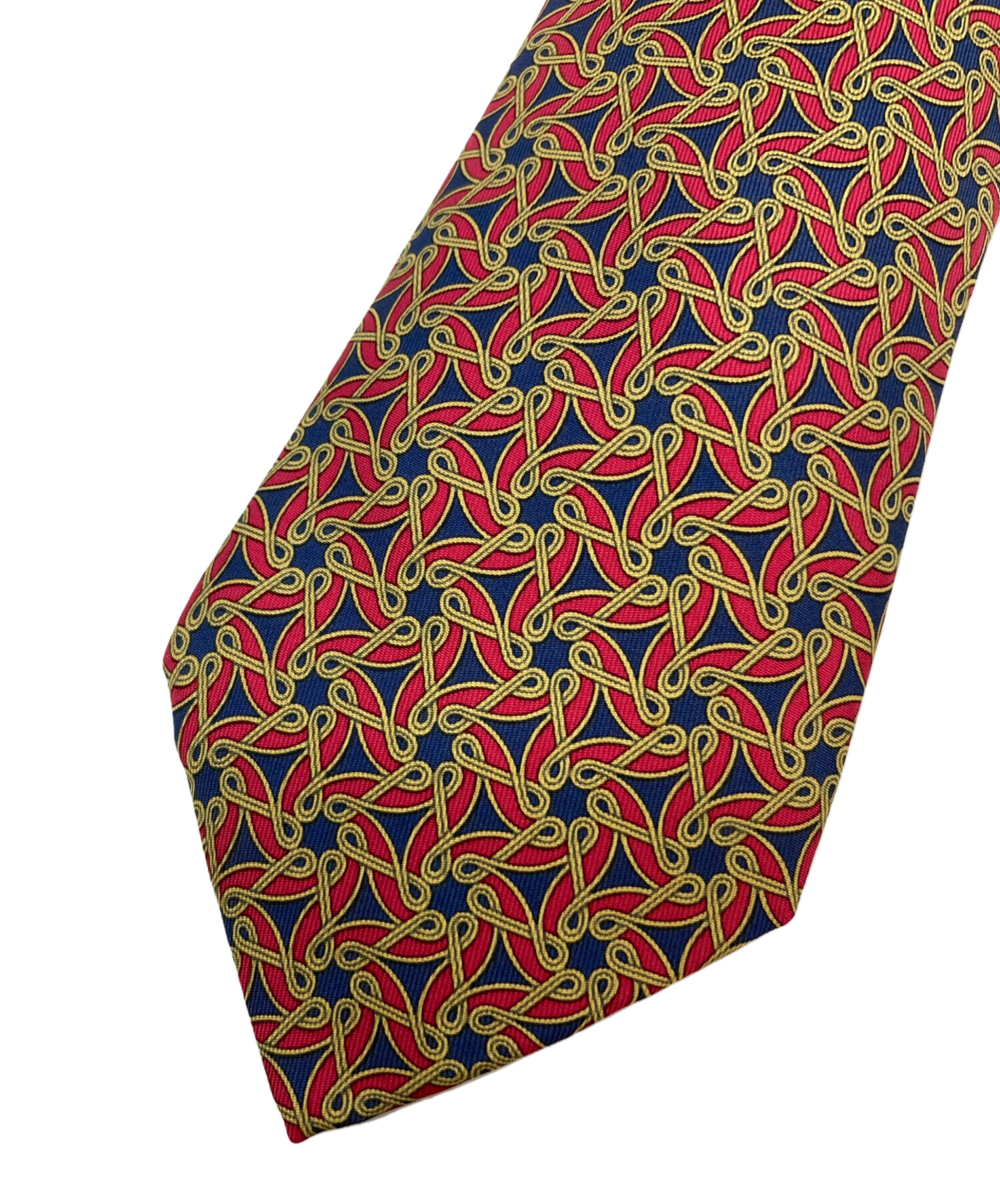 極美品 HERMES エルメス ネクタイ 659241T レッド ブルー