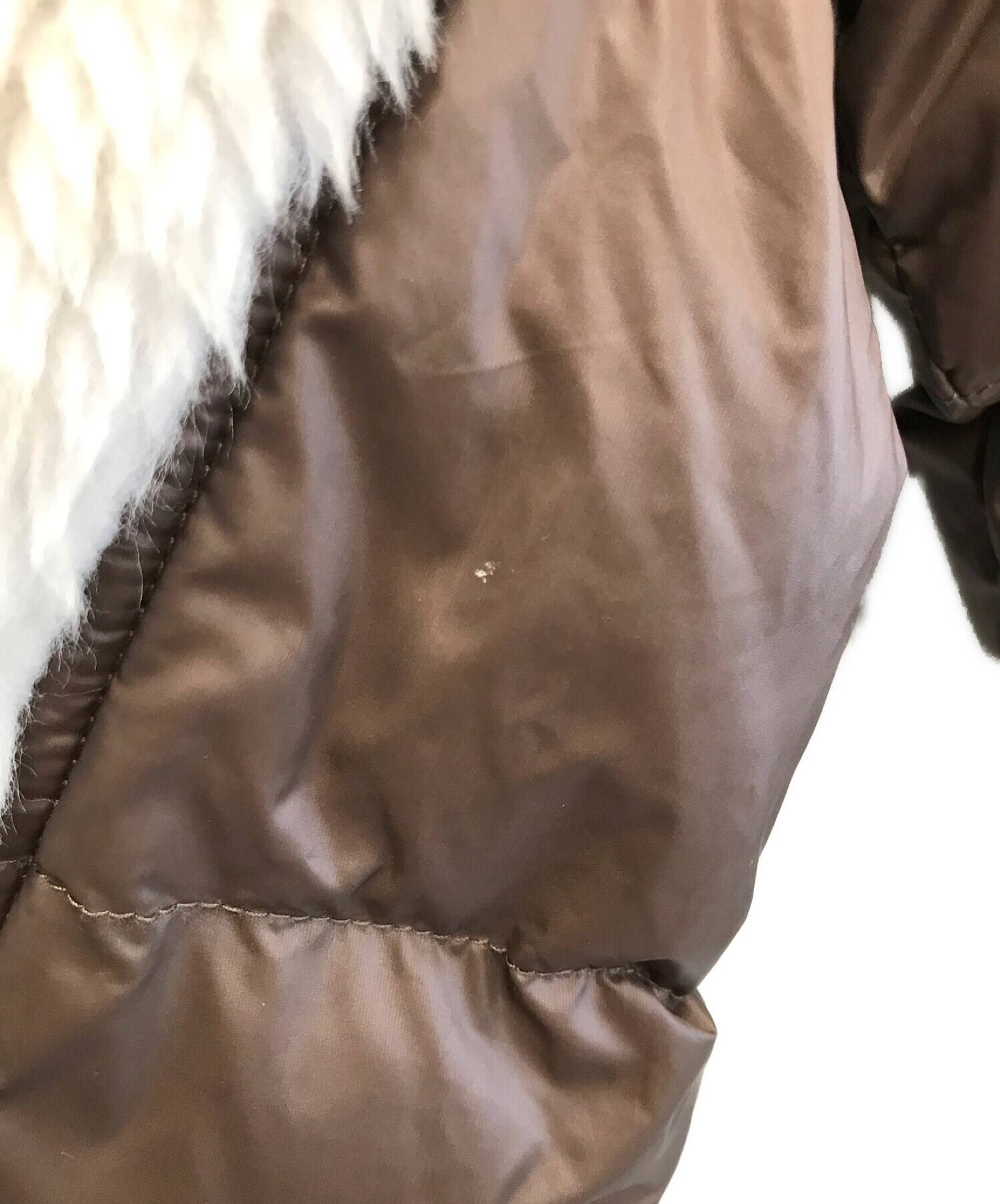 S00226 AULA AILA 　ムートン　ボアダウンジャケット アイボリー BOA MOUTON COMBINATION DOWN — aulaaila