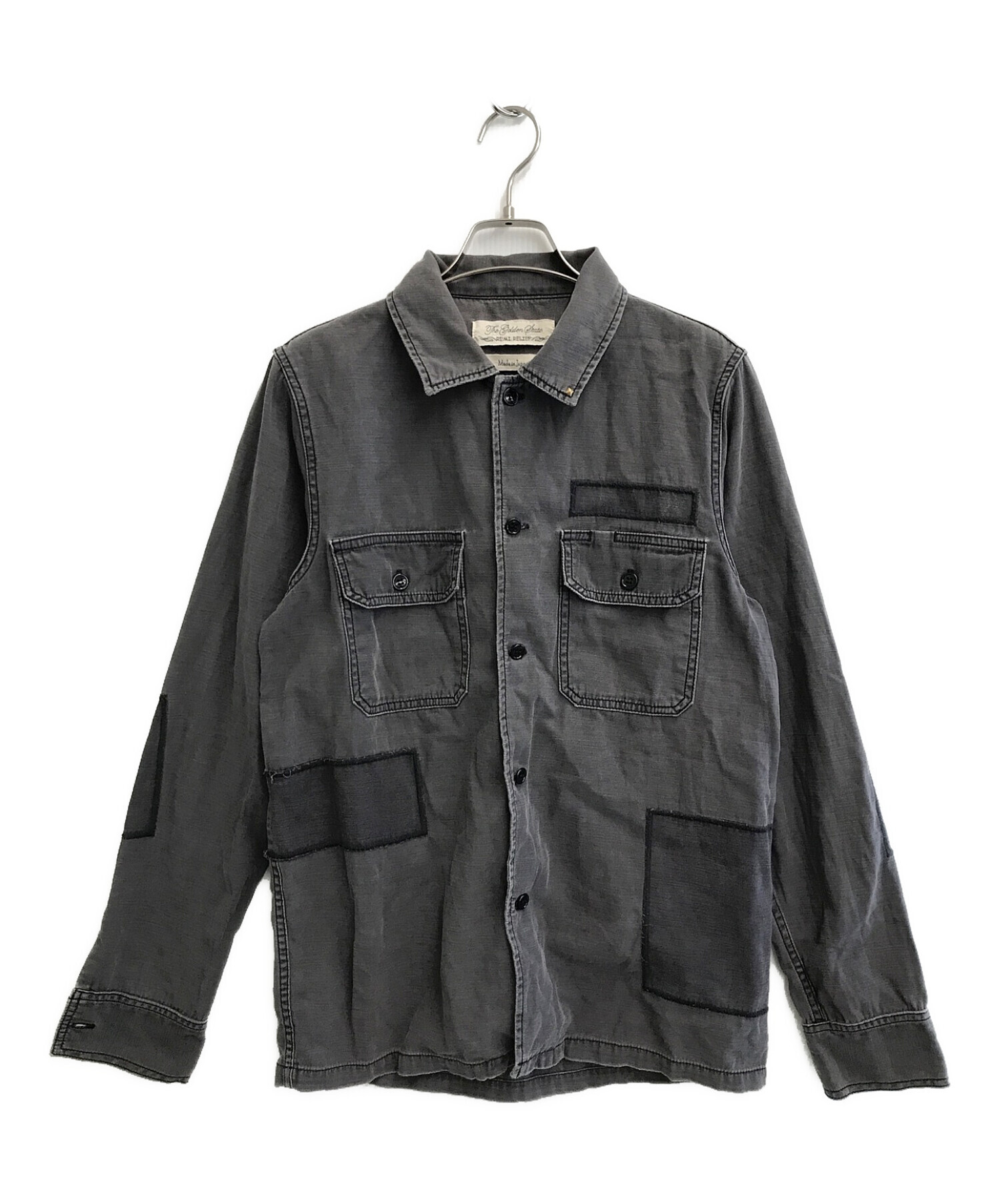 REMI RELIEF レミレリーフ カジュアルシャツ M 深緑 【古着】【中古】 中古・古着通販】REMI RELIEF (レミレリーフ) ヴィンテージ加工シャツ