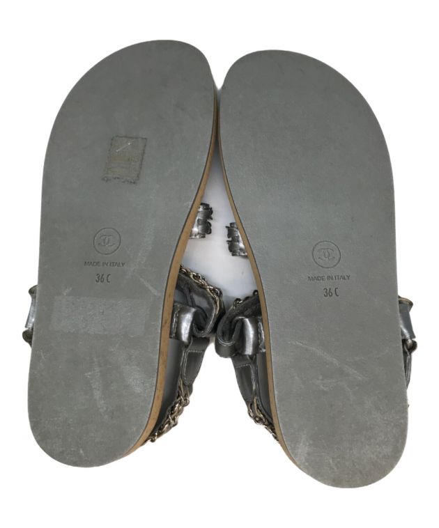 希少 シャネル ココマーク チェーン サンダル シルバー 39 レディース 希少 シャネル ココマーク チェーン サンダル シルバー 39 レディース