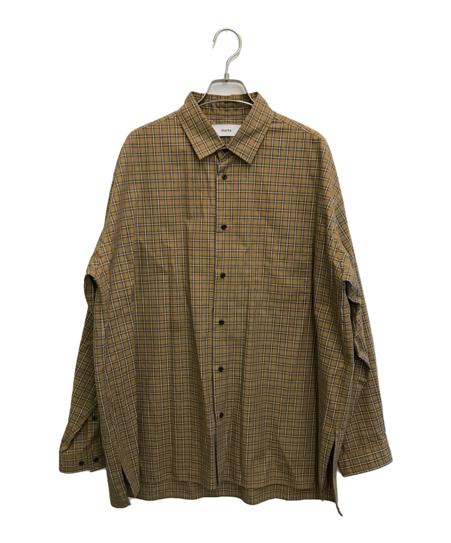 中古・古着通販】MARKA (マーカ) ワイドカラーシャツ ブラウン サイズ 