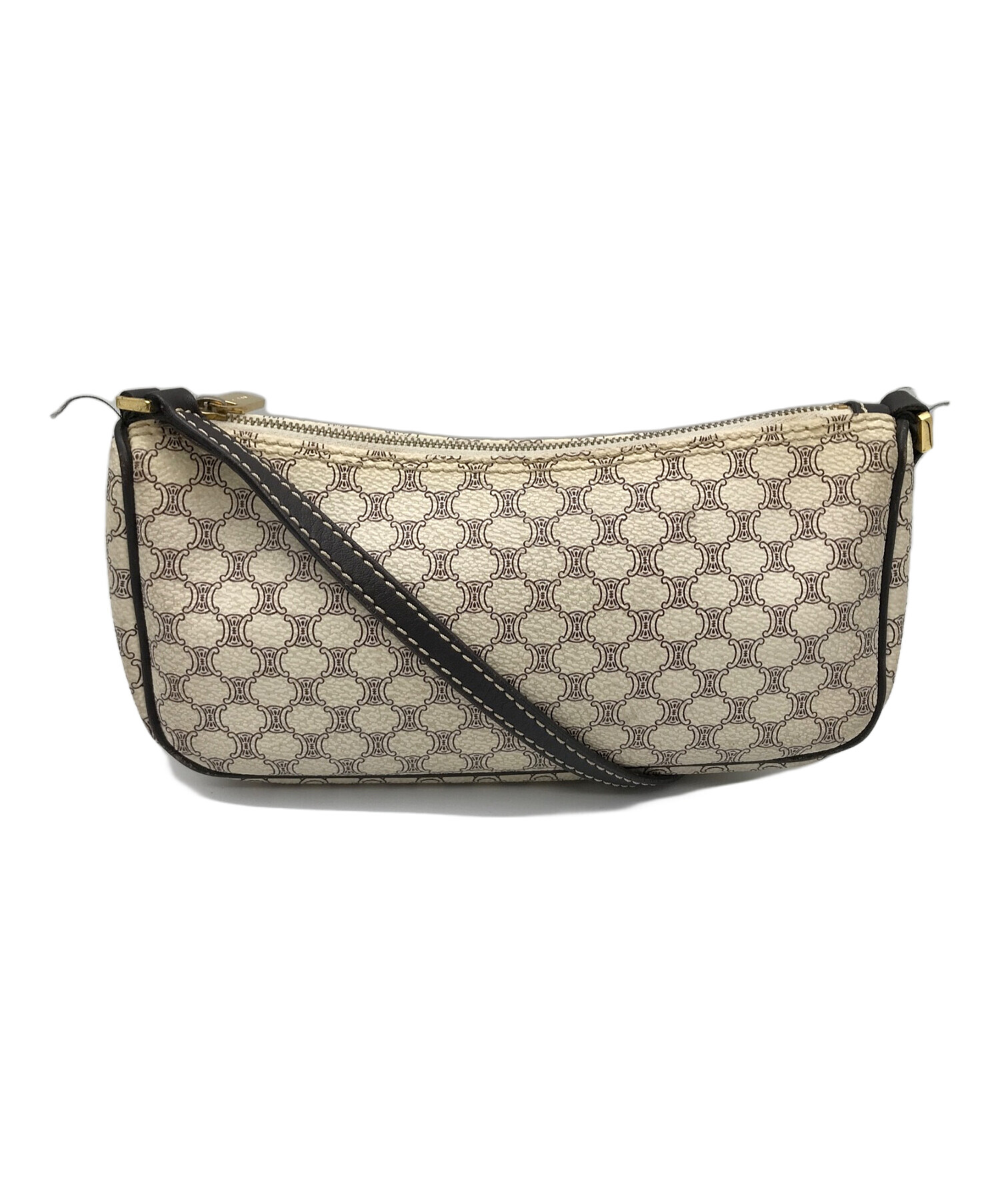 中古・古着通販】CELINE (セリーヌ) マカダム柄ミニポーチ ホワイト 
