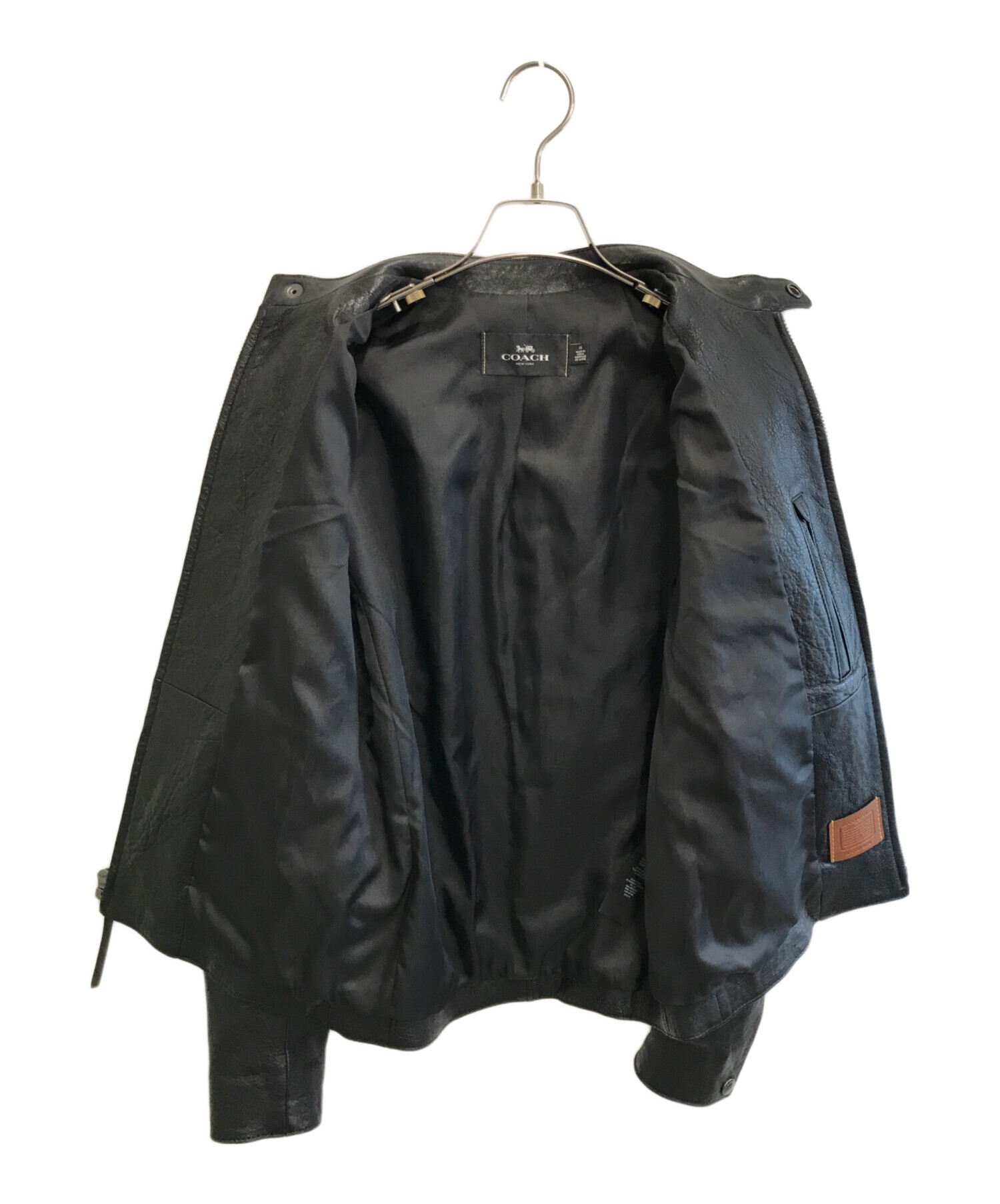 中古・古着通販】COACH (コーチ) シングルレザージャケット ブラック