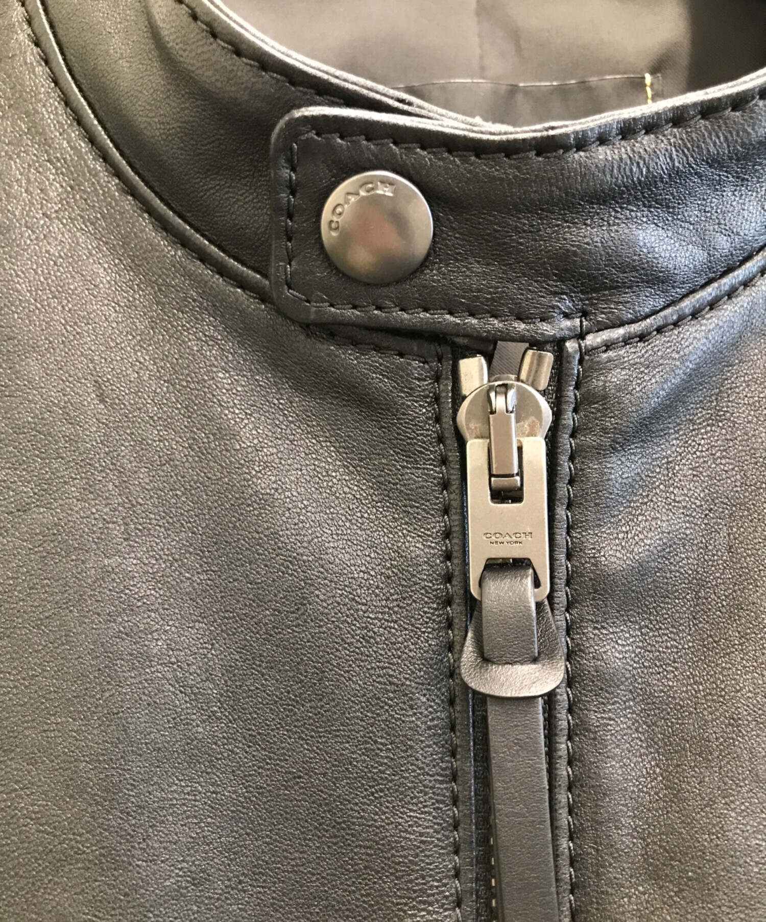 中古・古着通販】COACH (コーチ) シングルレザージャケット ブラック