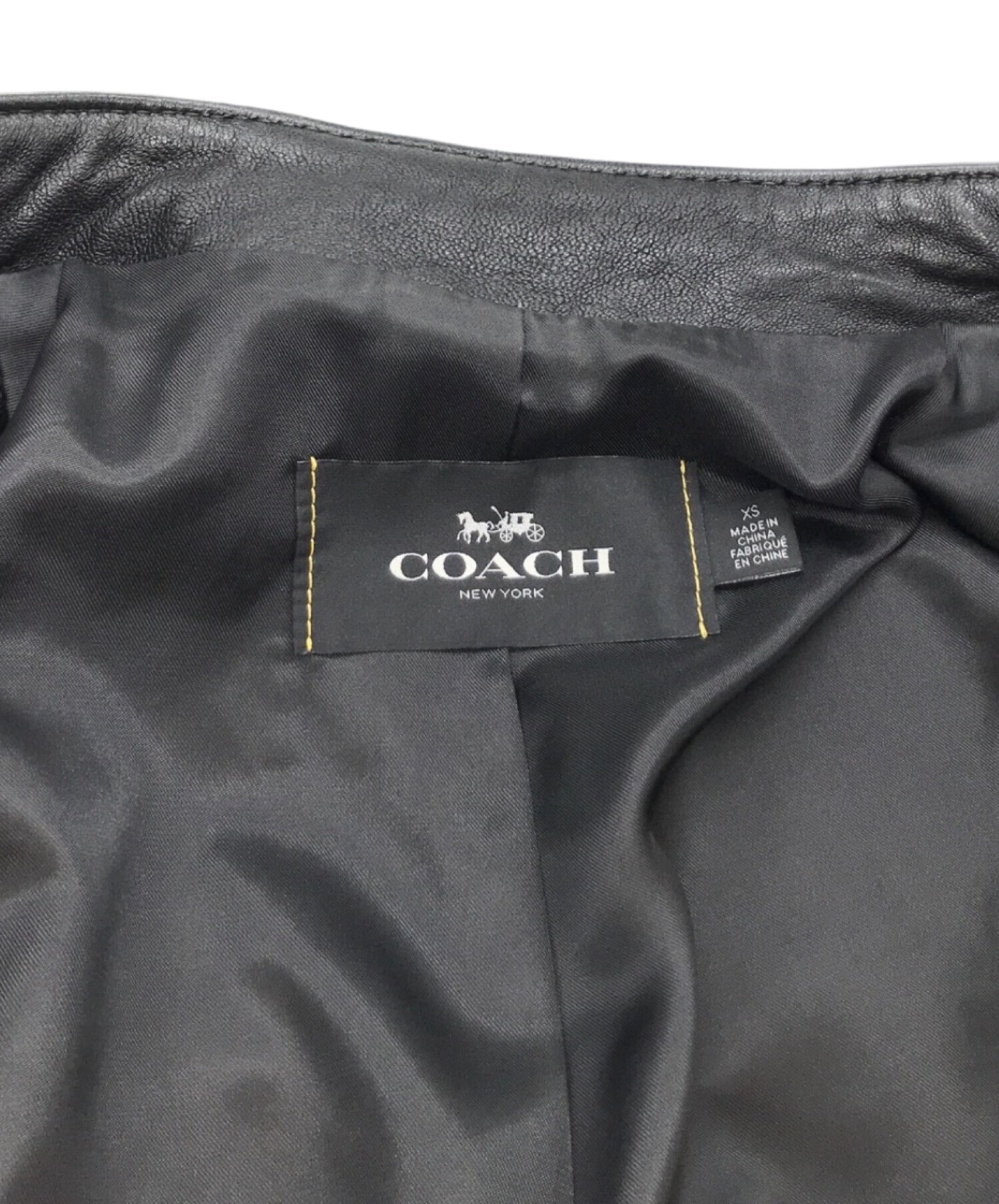 coach 黒 レザー ジャケット XSサイズ COACH OUTLET｜【公式】オーバーサイズド レザー ジャケット | Rakuten