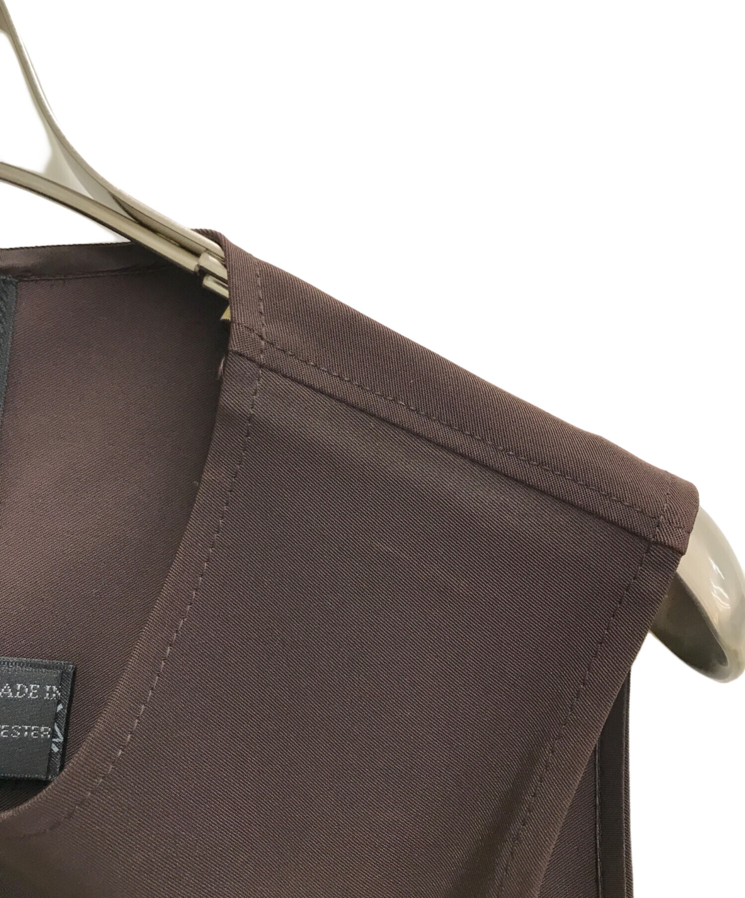 中古・古着通販】PRADA (プラダ) ノースリーブワンピース ブラウン 