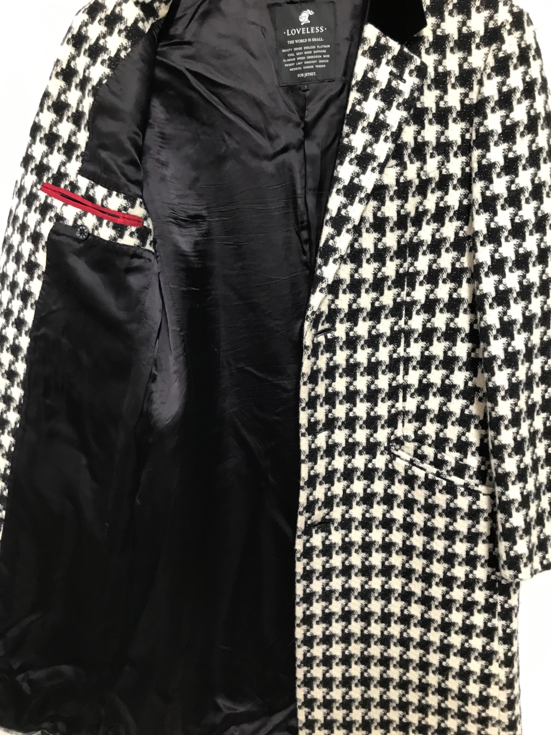 【極美品】上質 LOVELESS ラブレス 千鳥格子柄 チェスターコート M 中古・古着通販】LOVELESS (ラブレス) 千鳥格子柄チェスターコート