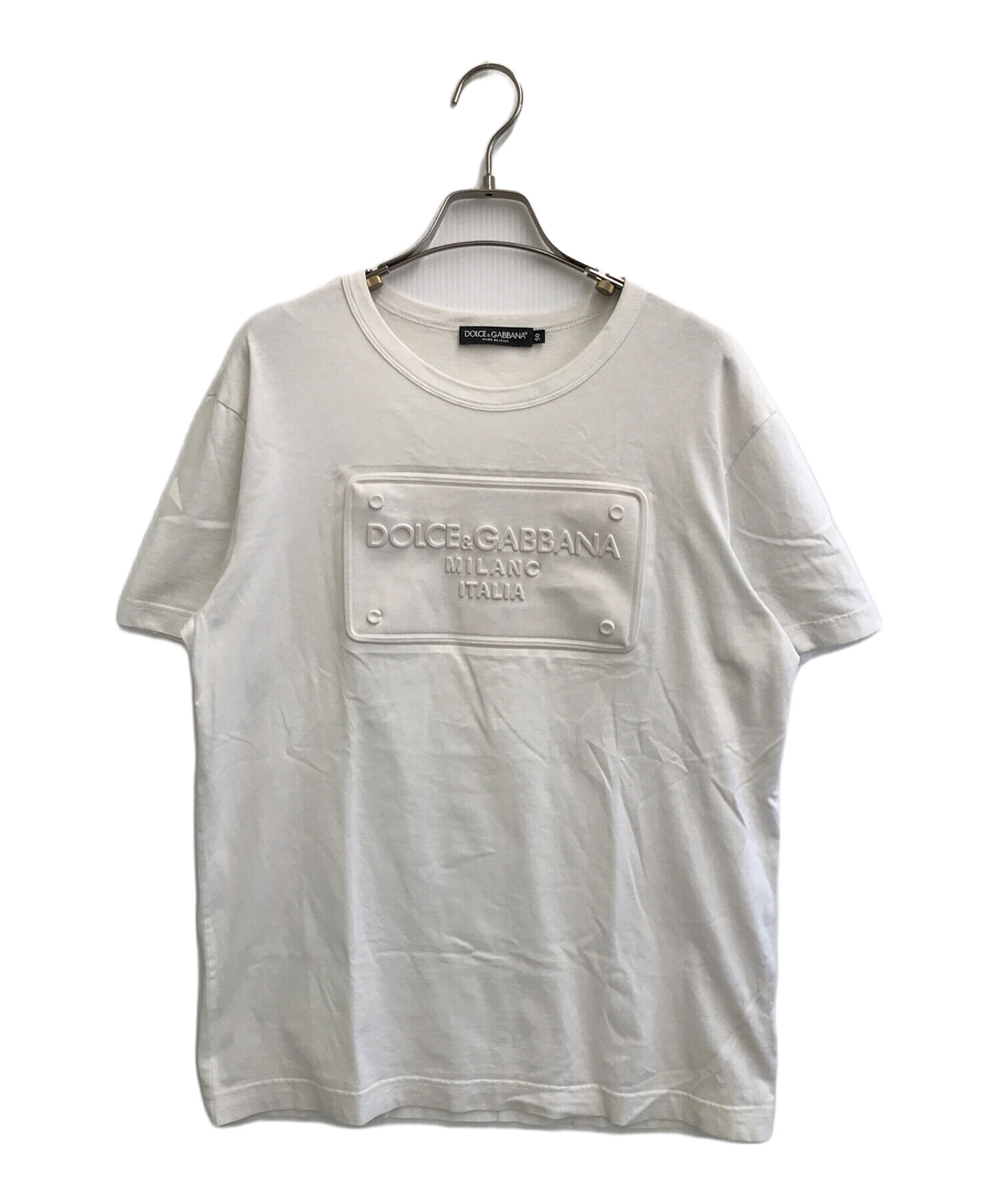 DOLCE&GABBANA エンボスロゴ Tシャツ ホワイト 中古・古着通販】DOLCE & GABBANA (ドルチェ＆ガッバーナ) エンボス