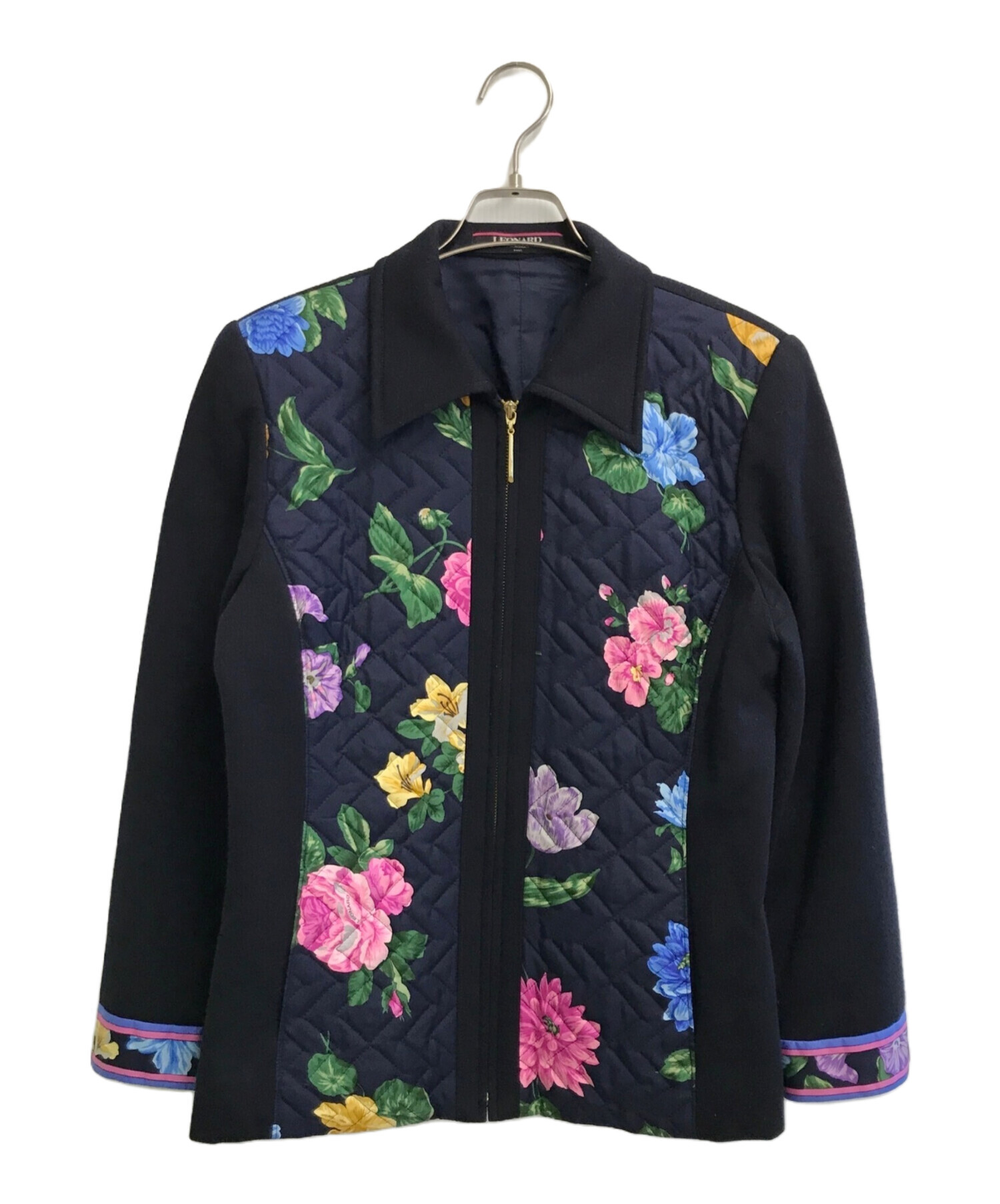 LEONARD レオナール テーラードジャケット カンカン素材 花柄 LEONARD