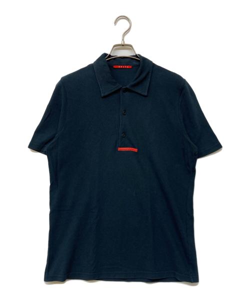 【希少XLサイズ❗️】プラダ　ポロシャツ　ロゴプレート　ブラック　ブルー 中古・古着通販】PRADA SPORTS (プラダスポーツ) ロゴプレート