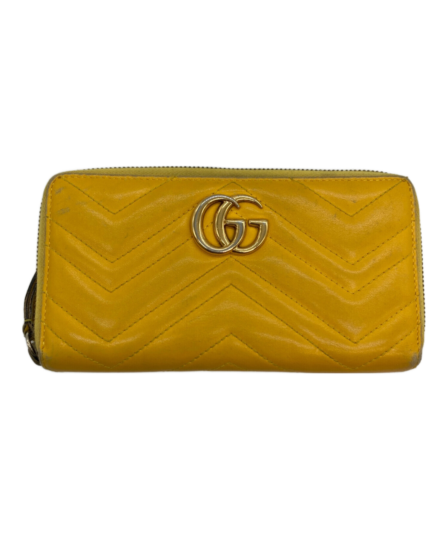 希少】 GUCCI グッチ 折り財布 財布 レザー バンブー イエロー 黄色