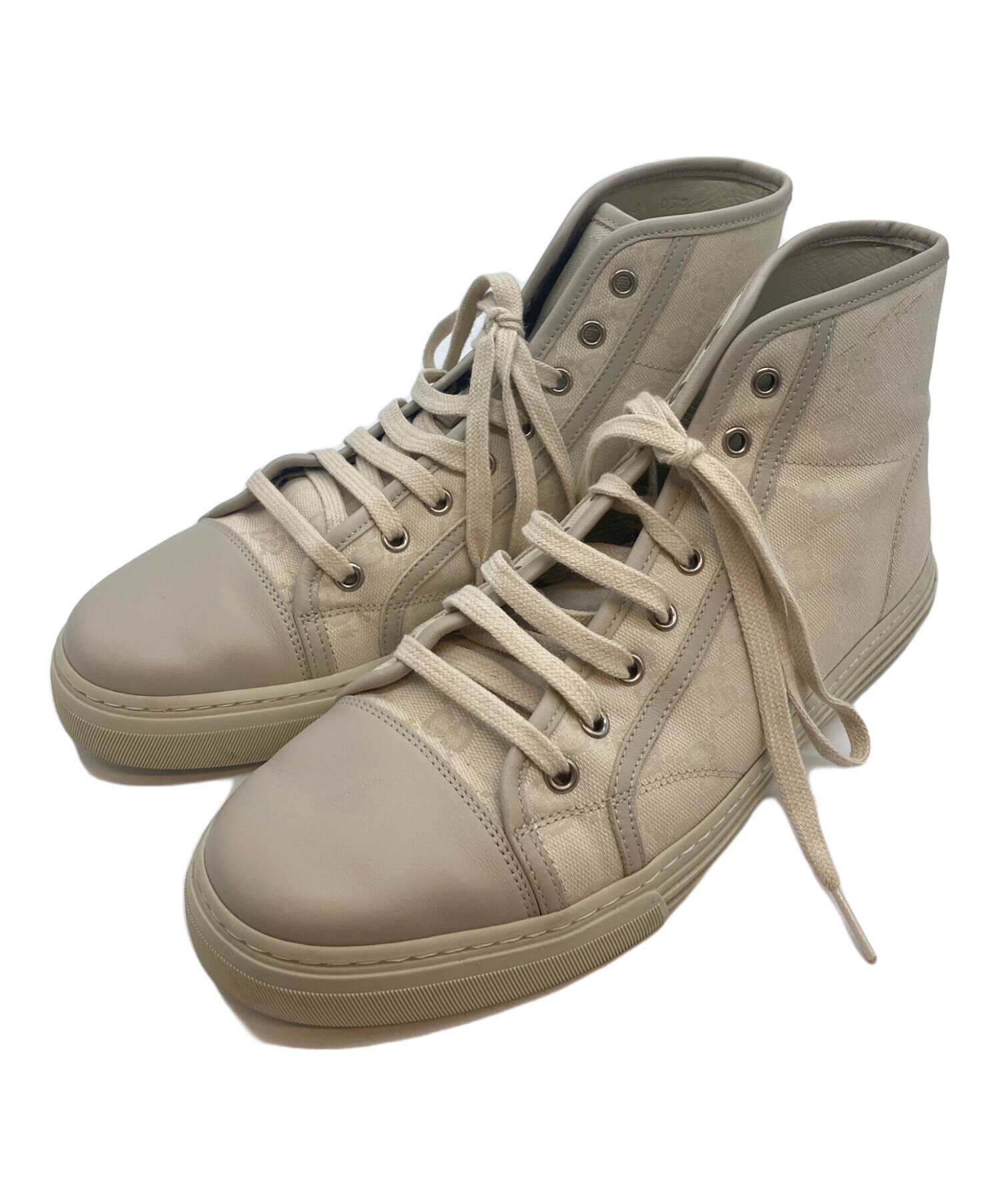 中古 GUCCI  ハイカットスニーカー 8 1/2 中古・古着通販】GUCCI (グッチ) ハイカットスニーカー ベージュ