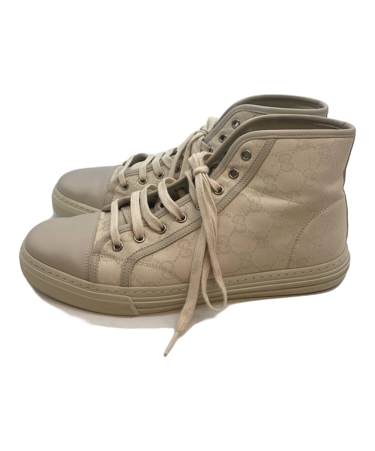 中古・古着通販】GUCCI (グッチ) ハイカットスニーカー ベージュ