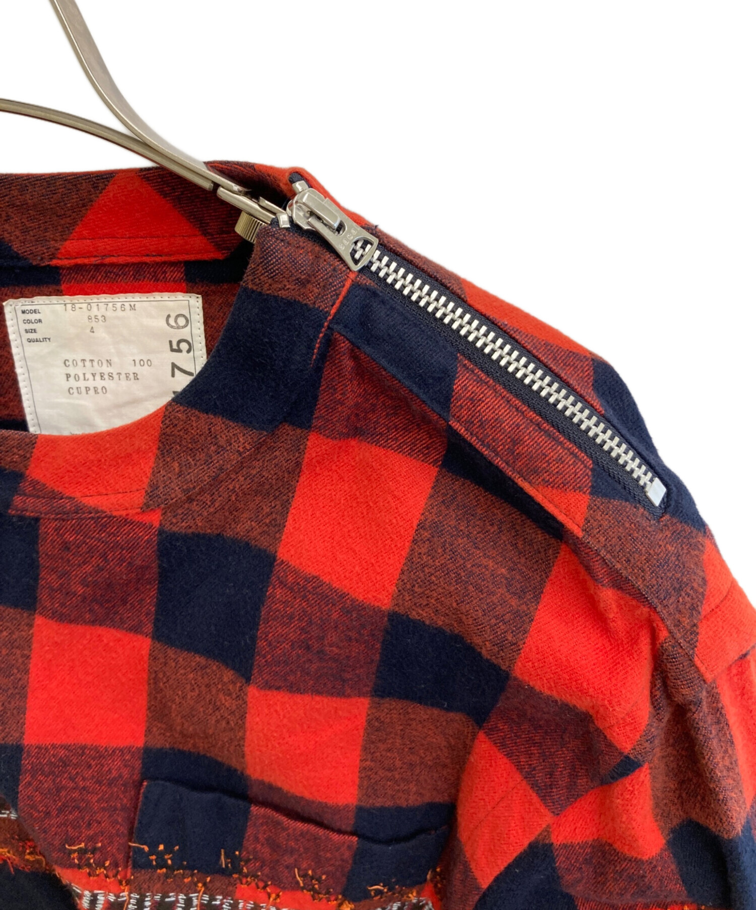 sacai マウンテンパーカー 赤黒チェック sacai サカイ 22SS BUFFALO CHECK BLOUSON バッファロー チェック