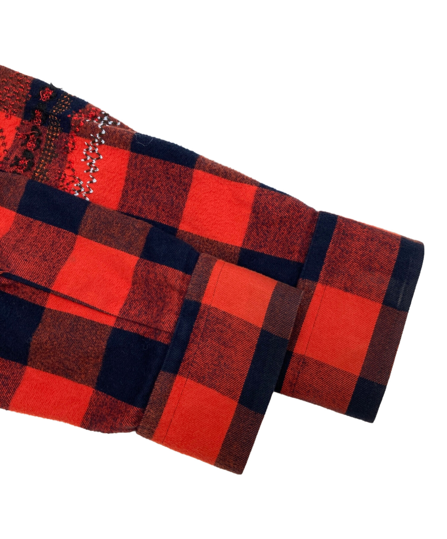 中古・古着通販】sacai (サカイ) プルオーバーチェックシャツ レッド