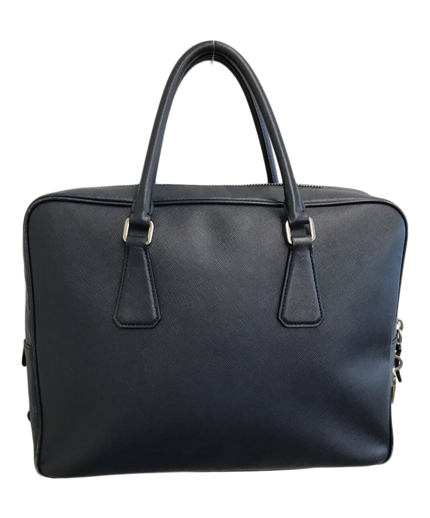 中古・古着通販】PRADA (プラダ) ビジネスハンドバッグ ネイビー