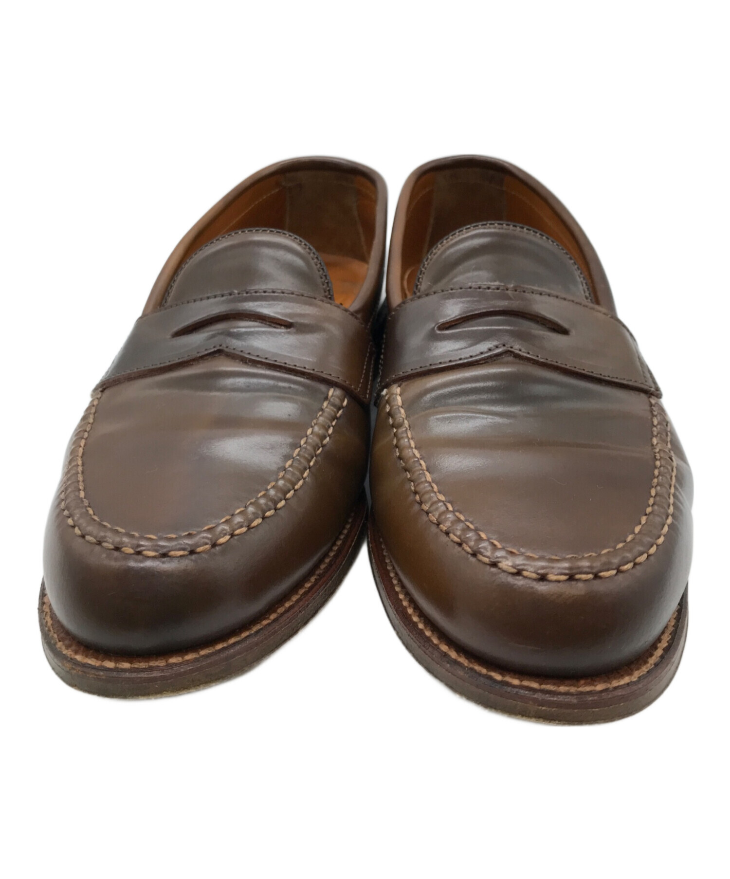 オールデン　ダークブラウン レザー ペニーローファー廃盤　貴重 中古・古着通販】Alden (オールデン) ペニーローファー ブラウン