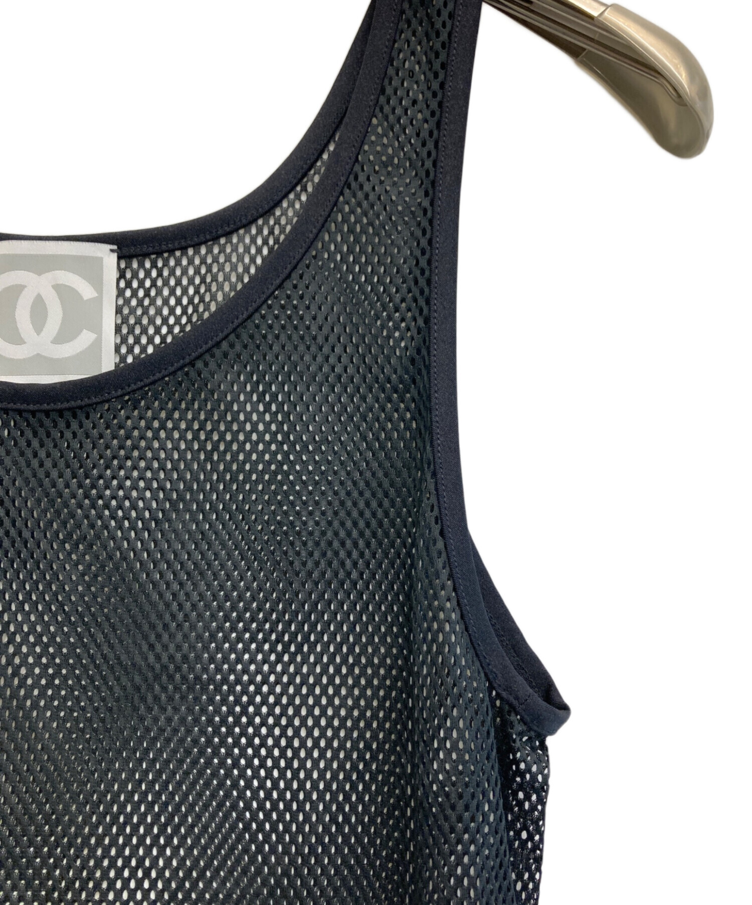 （激レア）CHANEL メッシュ タンクトップ ブラック 中古・古着通販】CHANEL IDENTIFICATION (シャネル アイデンフィ