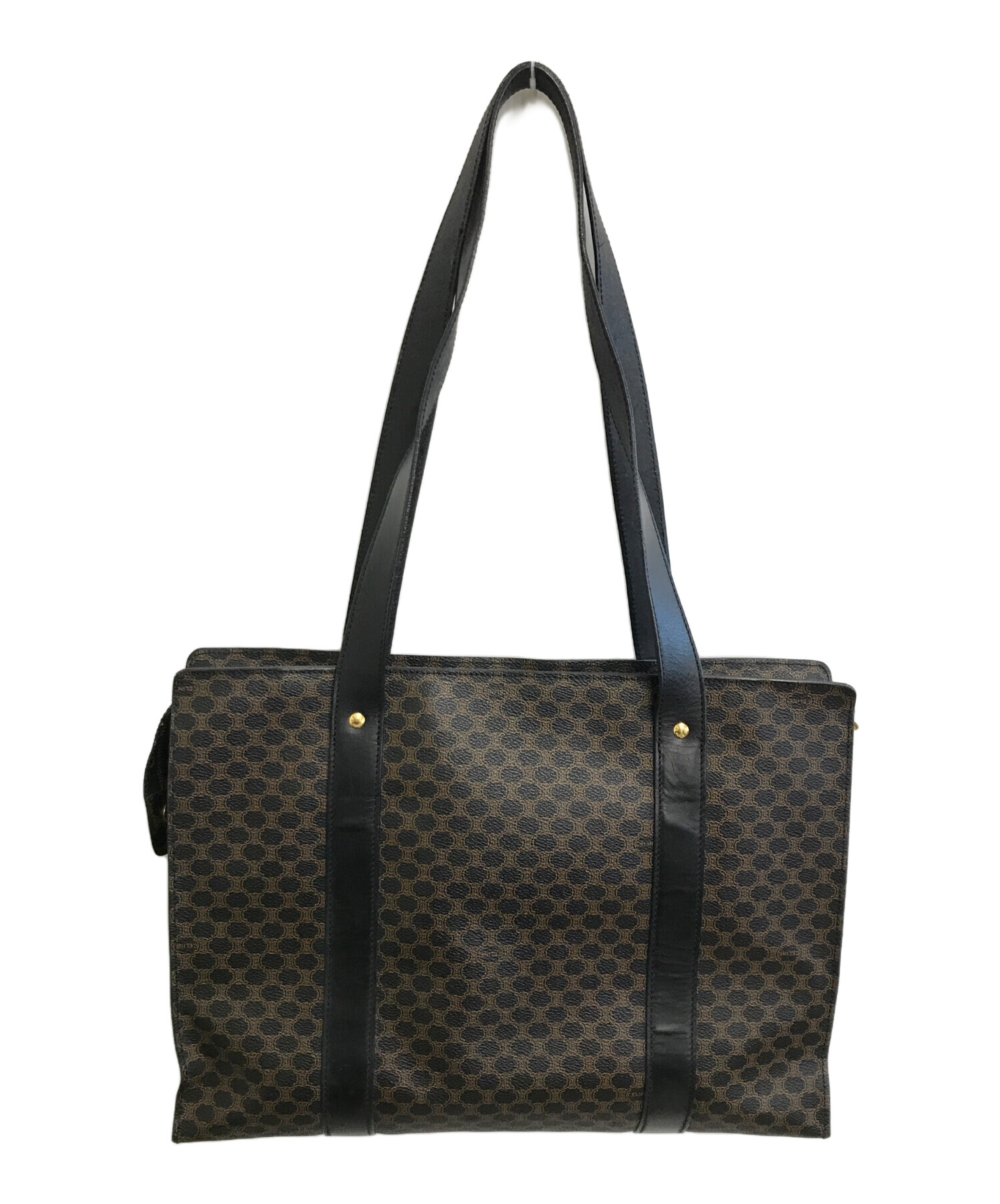 中古・古着通販】CELINE (セリーヌ) マカダム柄トートバッグ ブラック